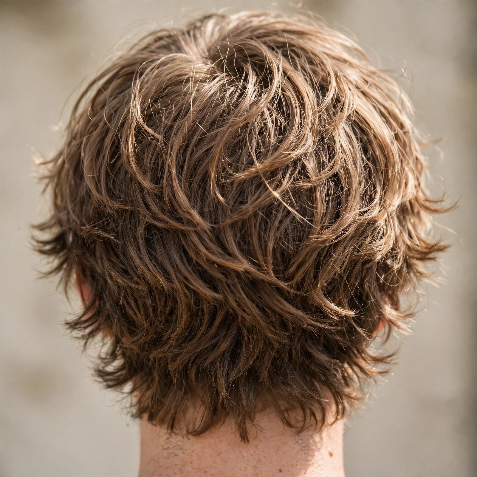 Back view of Medium Shaggy Layers hairstyle for boys