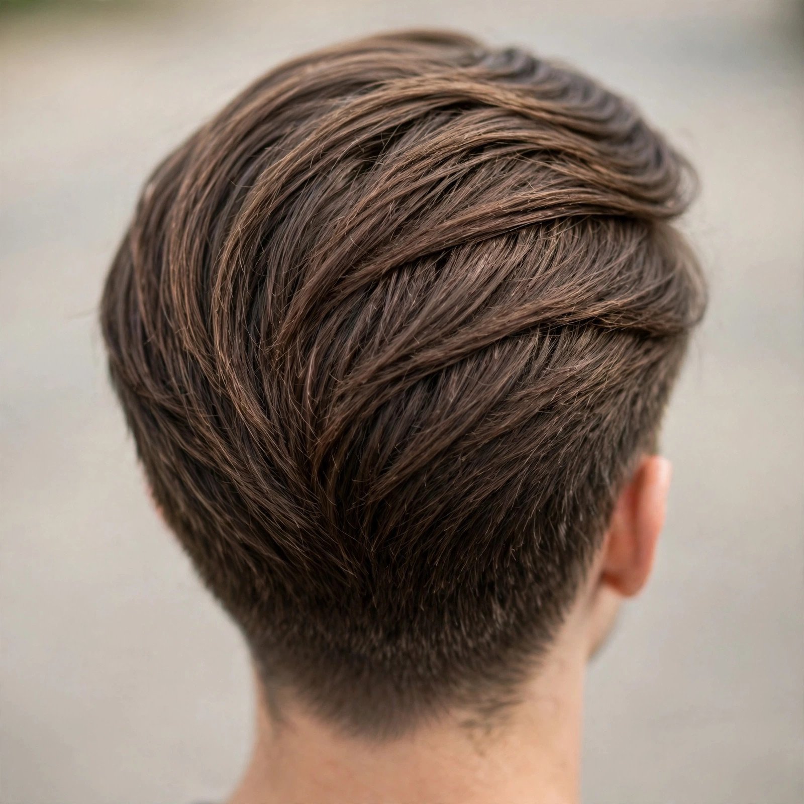 Back view of Medium Side Sweep hairstyle for boys