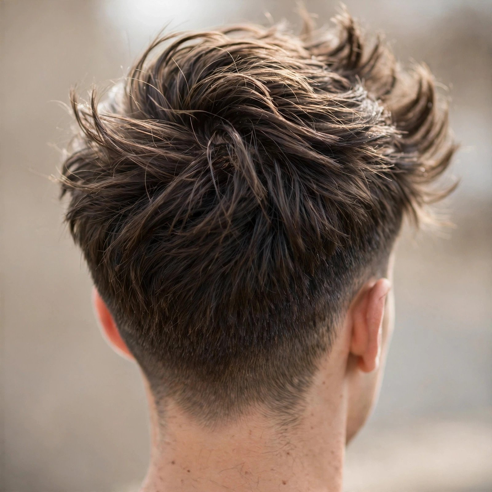 Back view of Messy Quiff hairstyle for boys