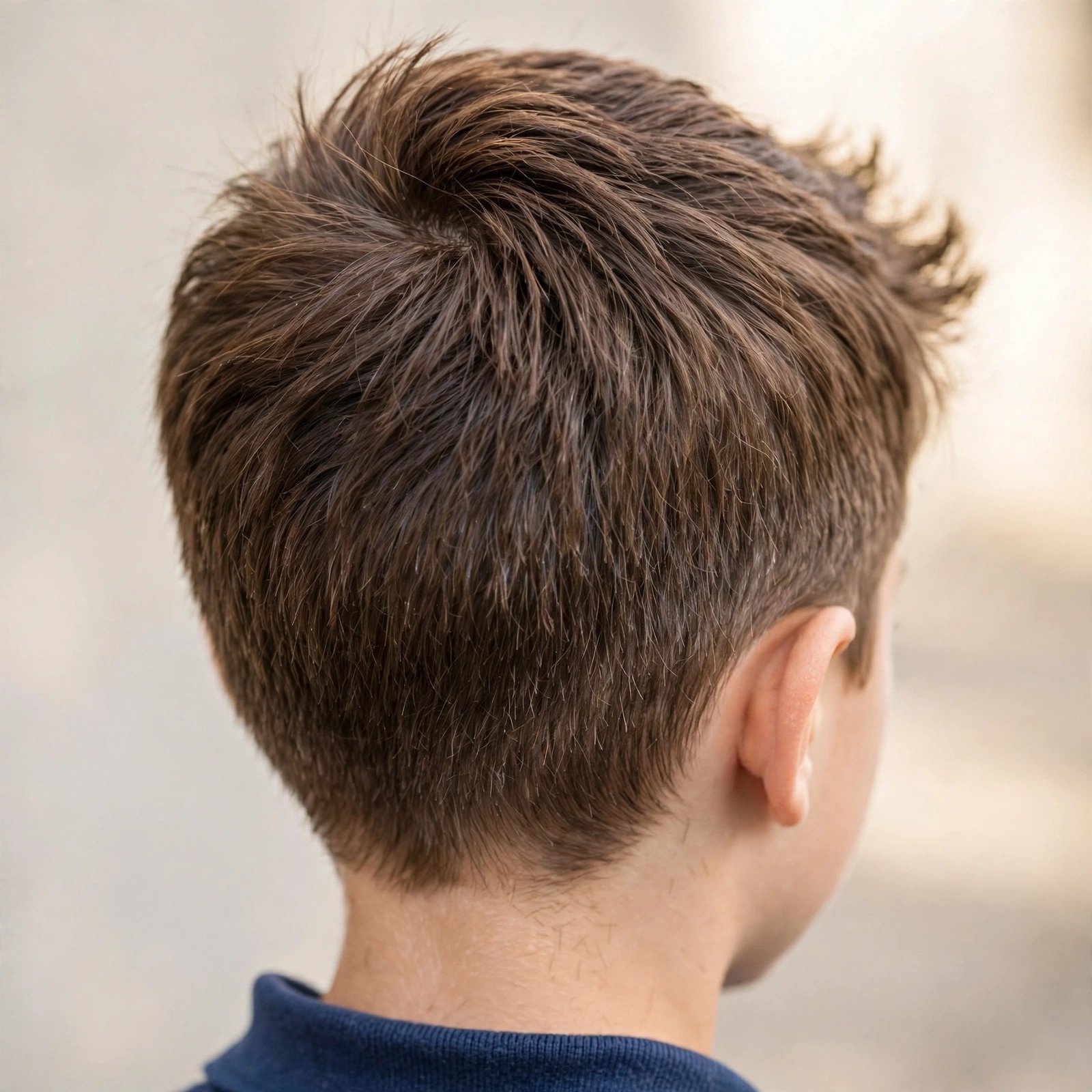 Back view of Mini Brush Up hairstyle for boys