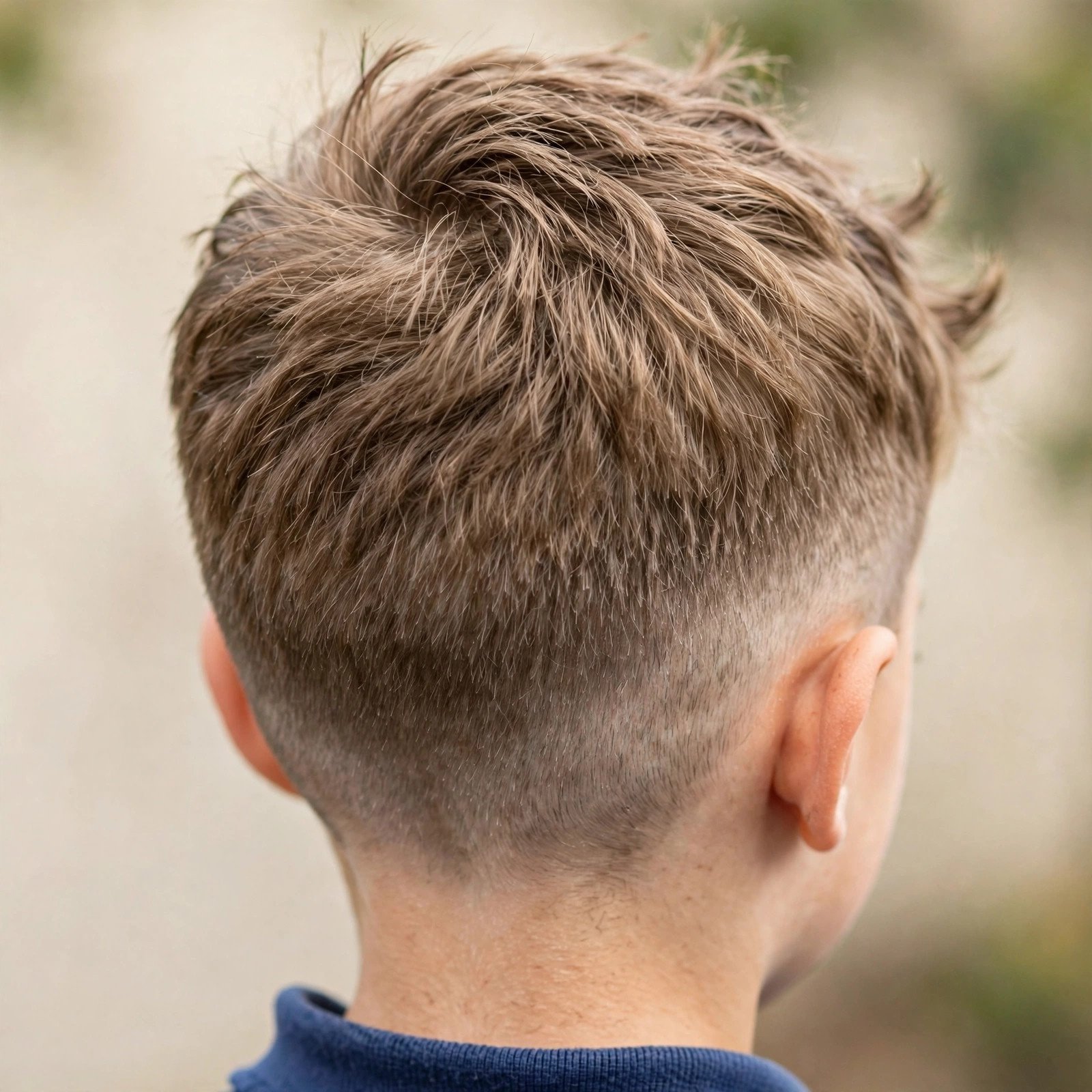 Mini Textured Quiff - boys hairstyle, back view