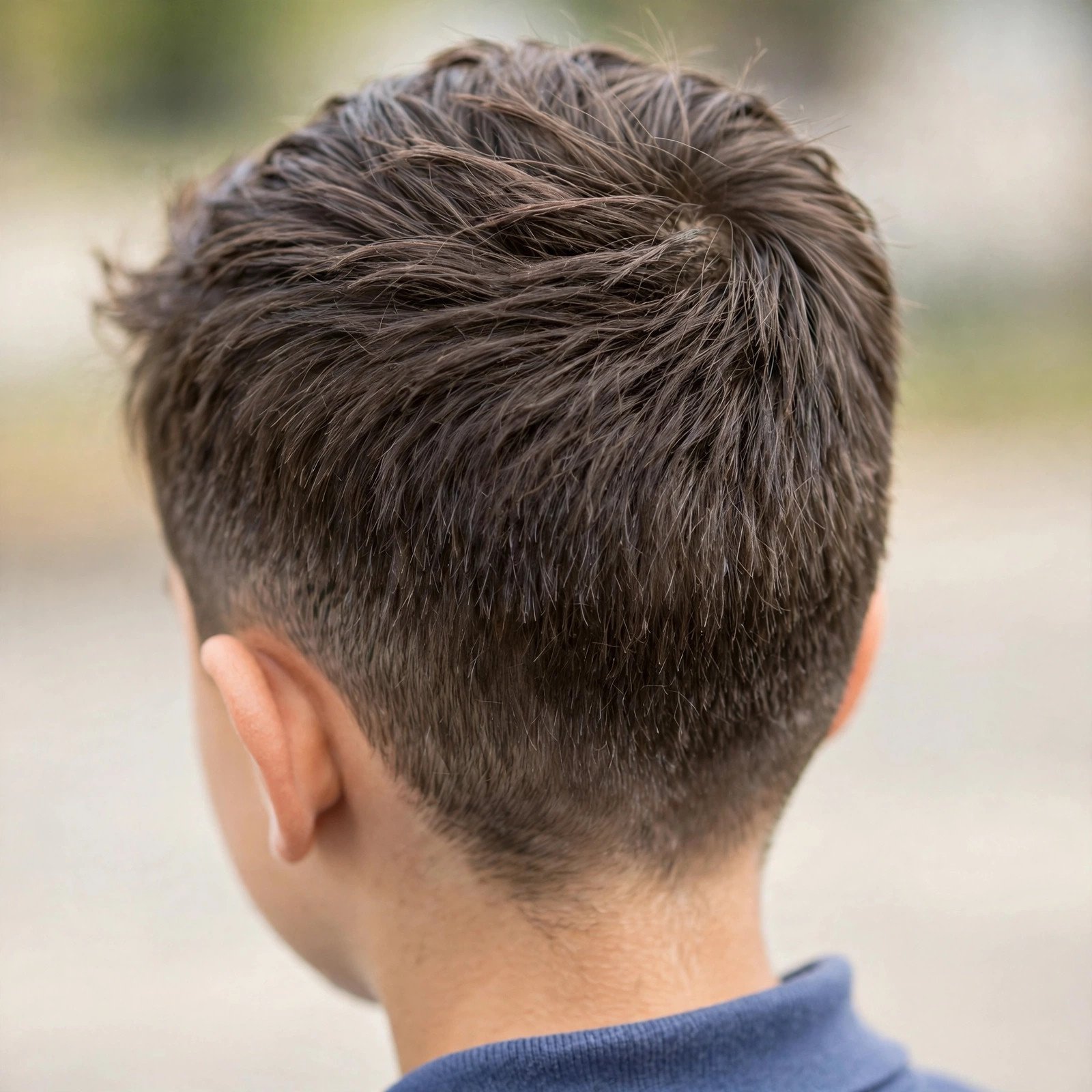 Modern School Crop - boys hairstyle, back view
