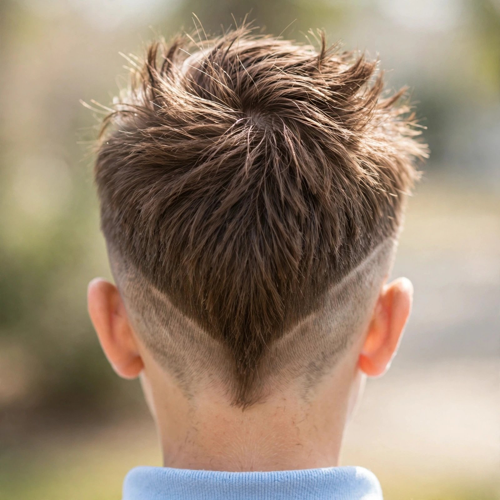 Back view of Mohawk-Inspired Cut hairstyle for boys