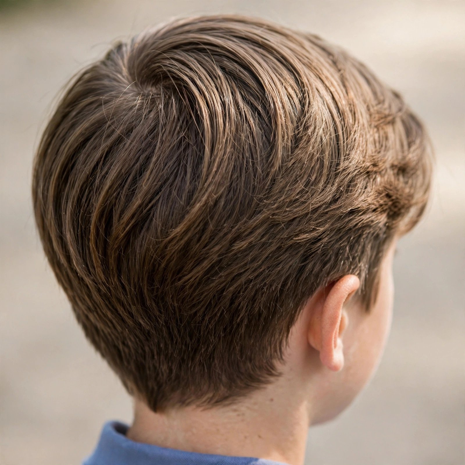 Relaxed Side Part - boys hairstyle, back view