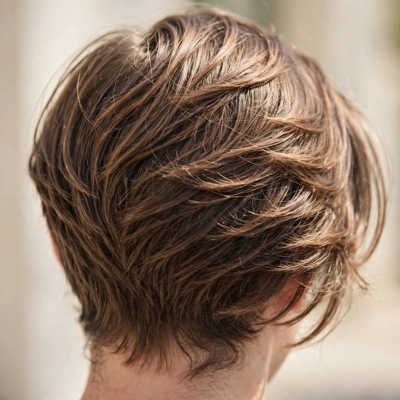 Relaxed Side-Swept Layers - boys hairstyle, back view