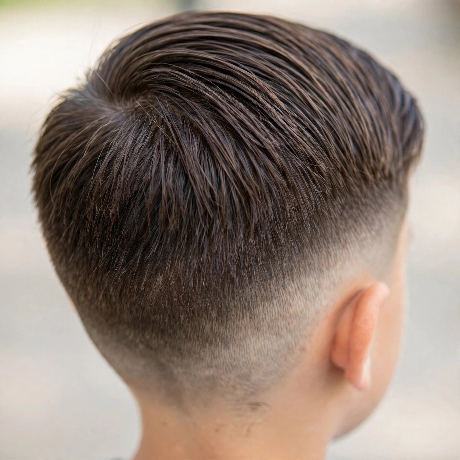 Back view of Short Comb Over with Fade hairstyle for boys