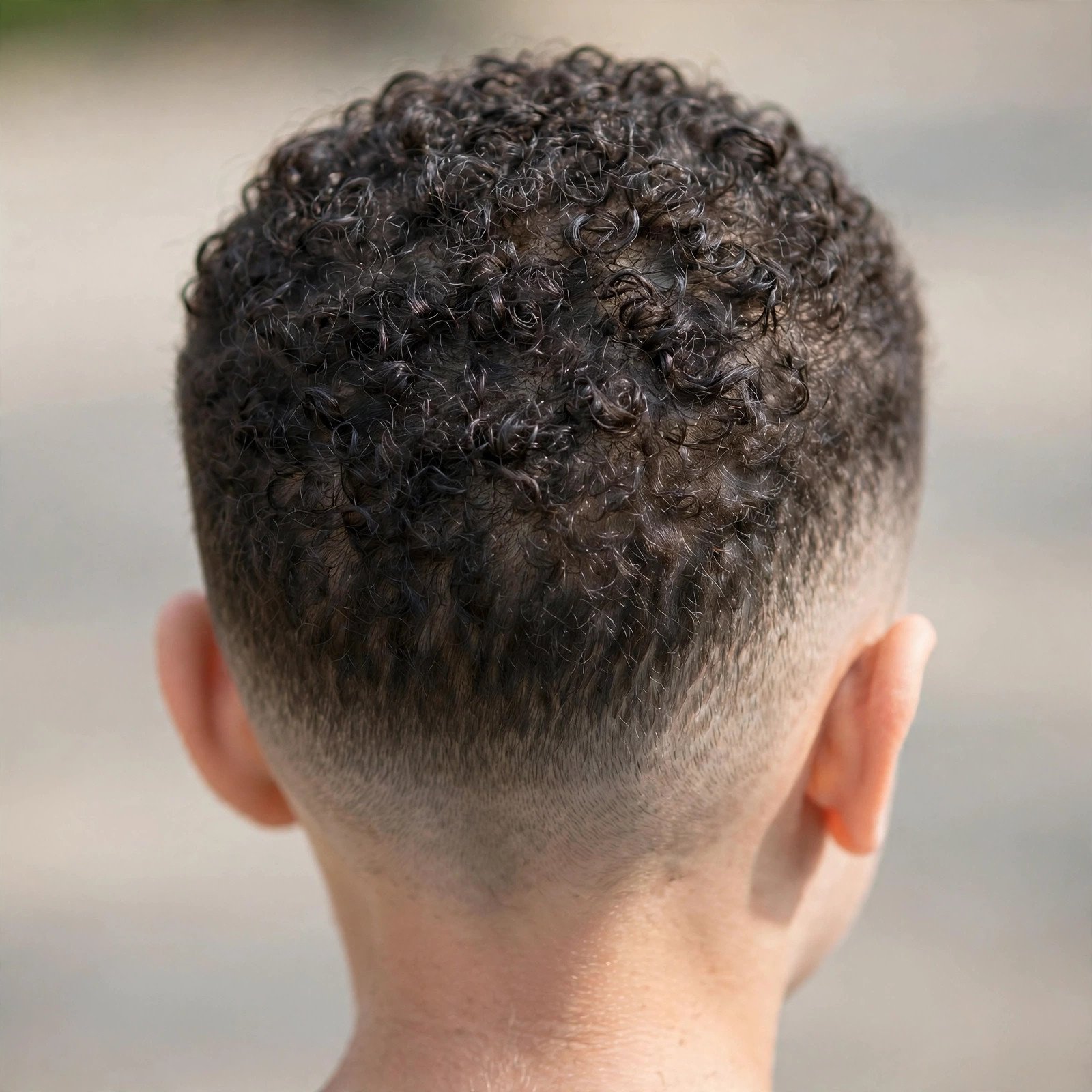 Short Curly Crop - boys hairstyle, back view
