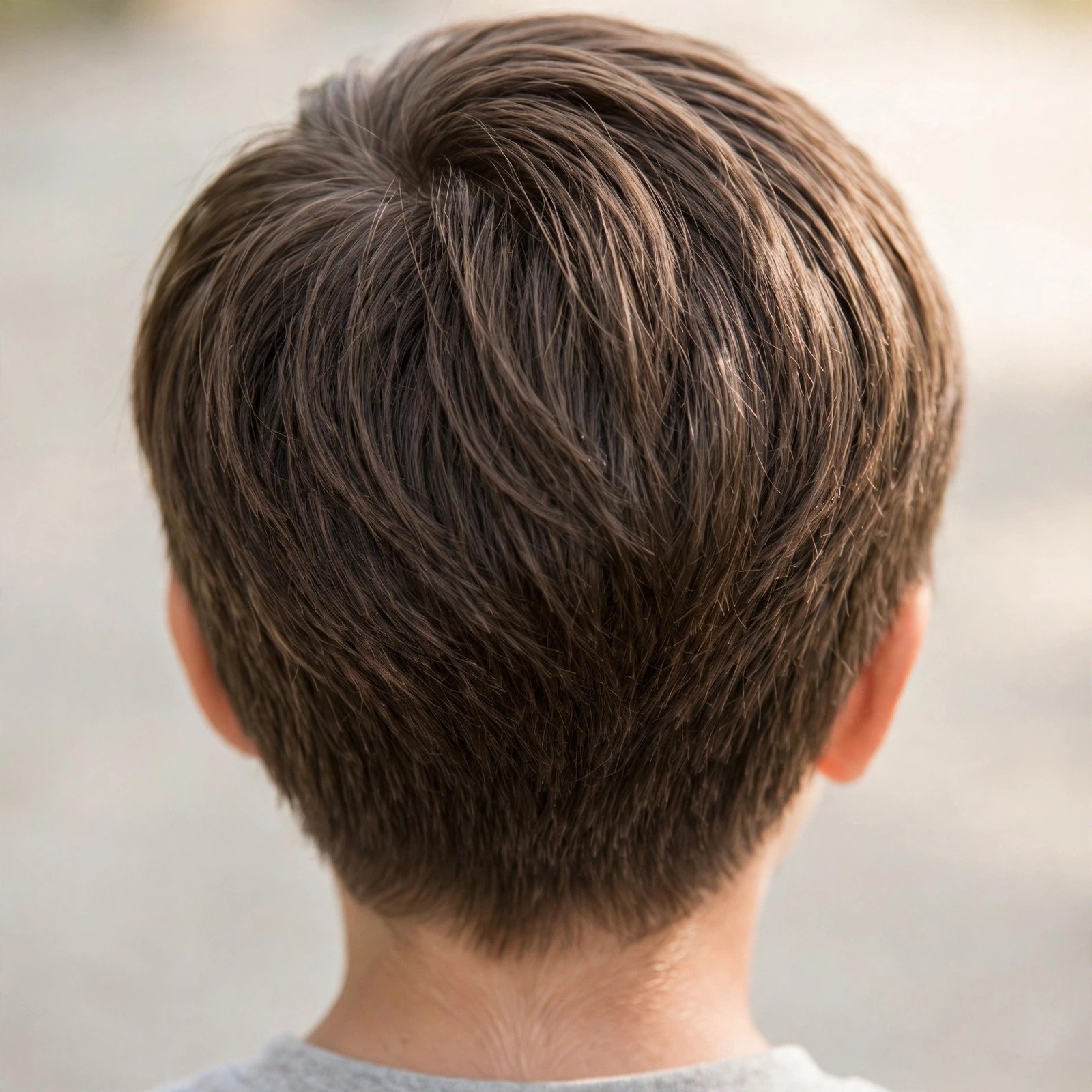 Short Layered Boy Cut - boys hairstyle, back view