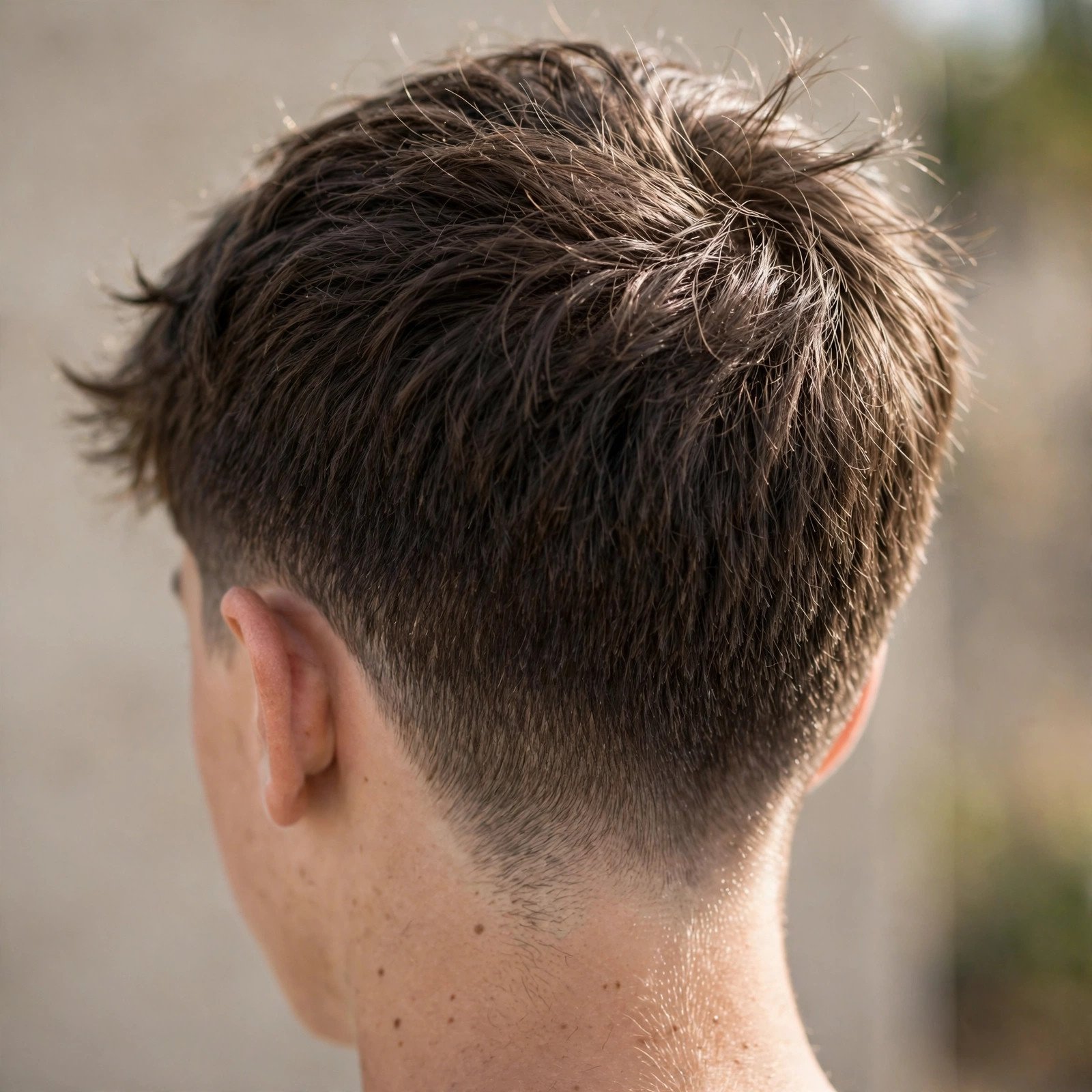 Short Natural Taper - boys hairstyle, back view