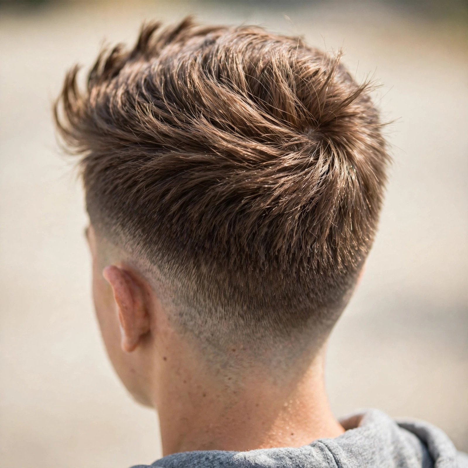 Short Quiff Fade - boys hairstyle, back view