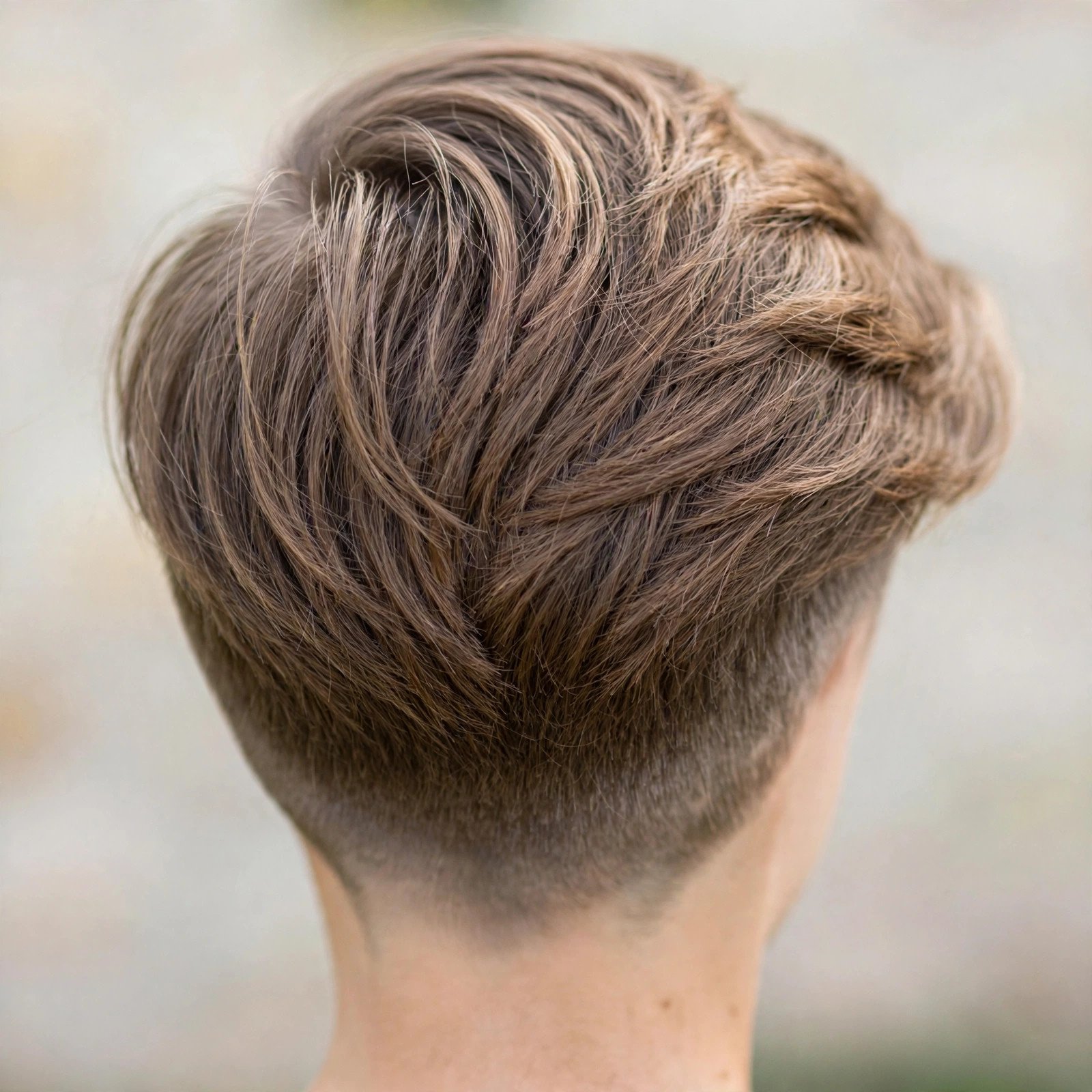 Back view of Short Undercut with Flow hairstyle for boys