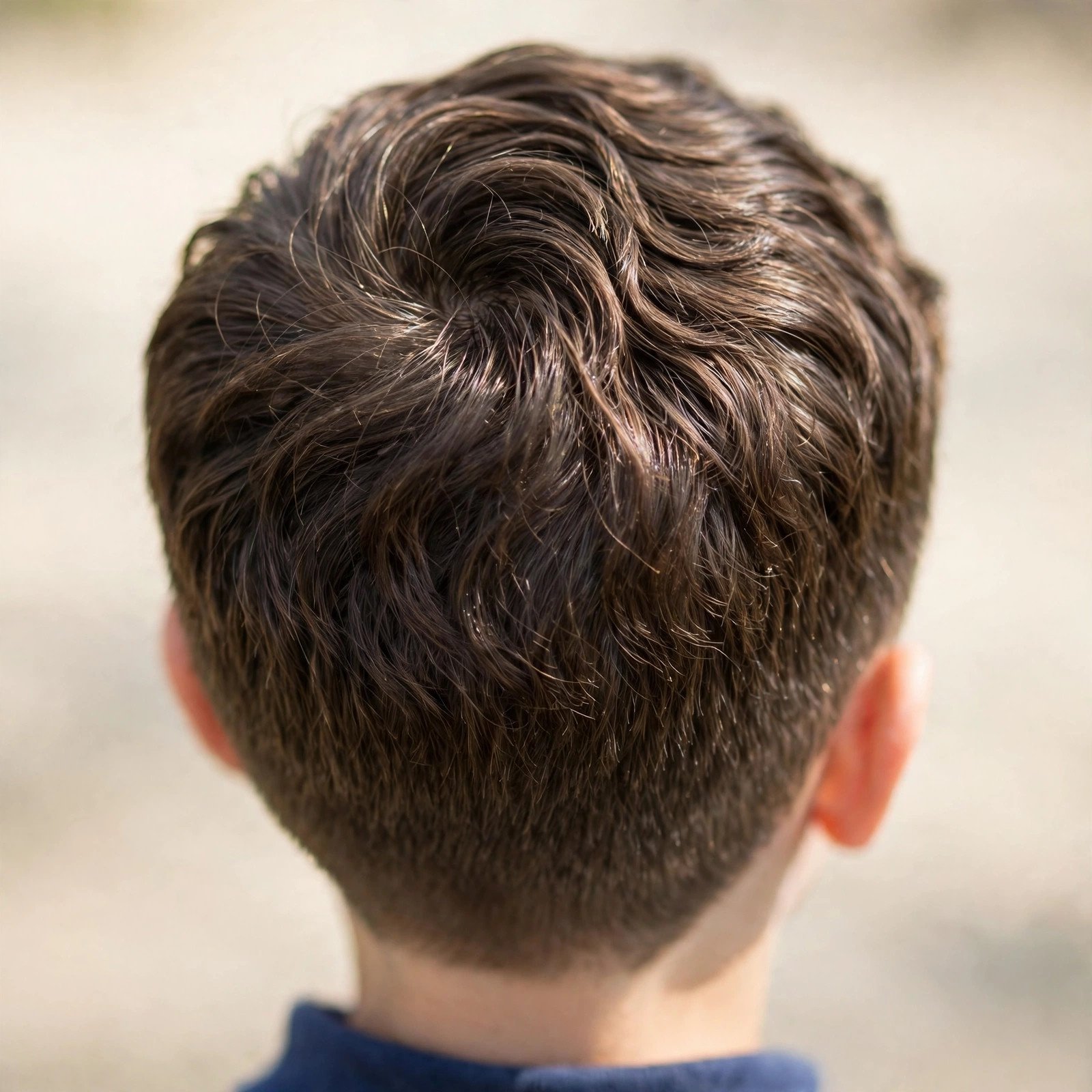 Short Wavy Cut - boys hairstyle, back view