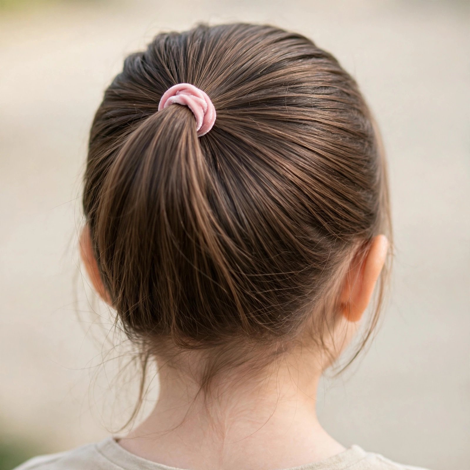 Sleek half-up hairstyle for little girls, back view