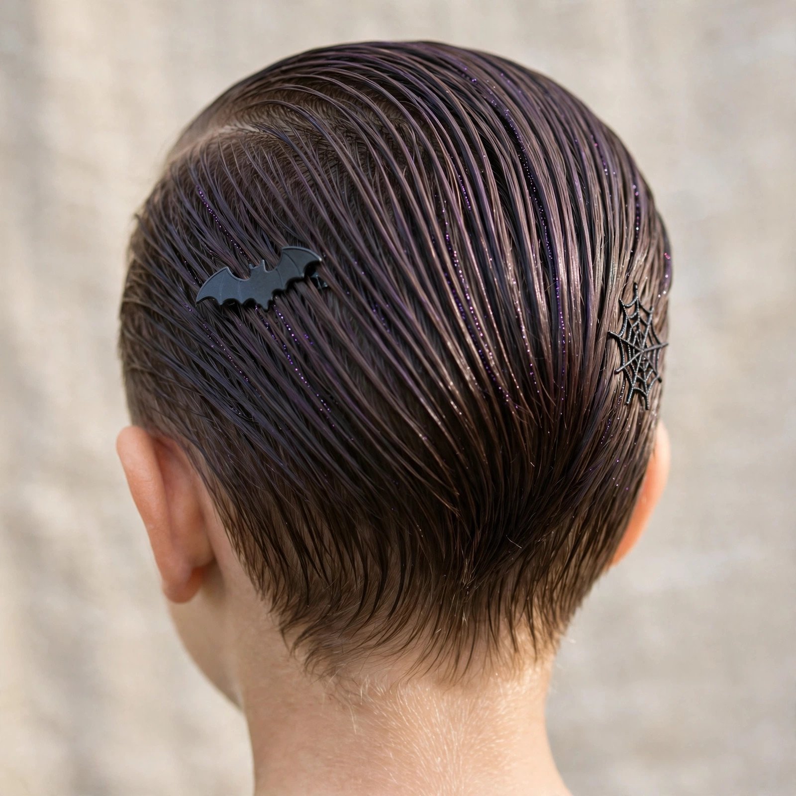 Slicked-Back Vampire Style - boys hairstyle, back view