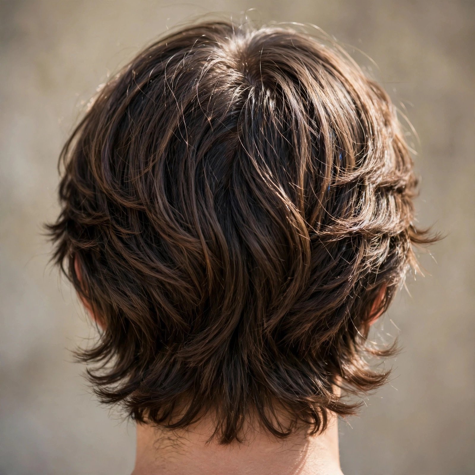 Soft Curtain Hairstyle - boys hairstyle, back view
