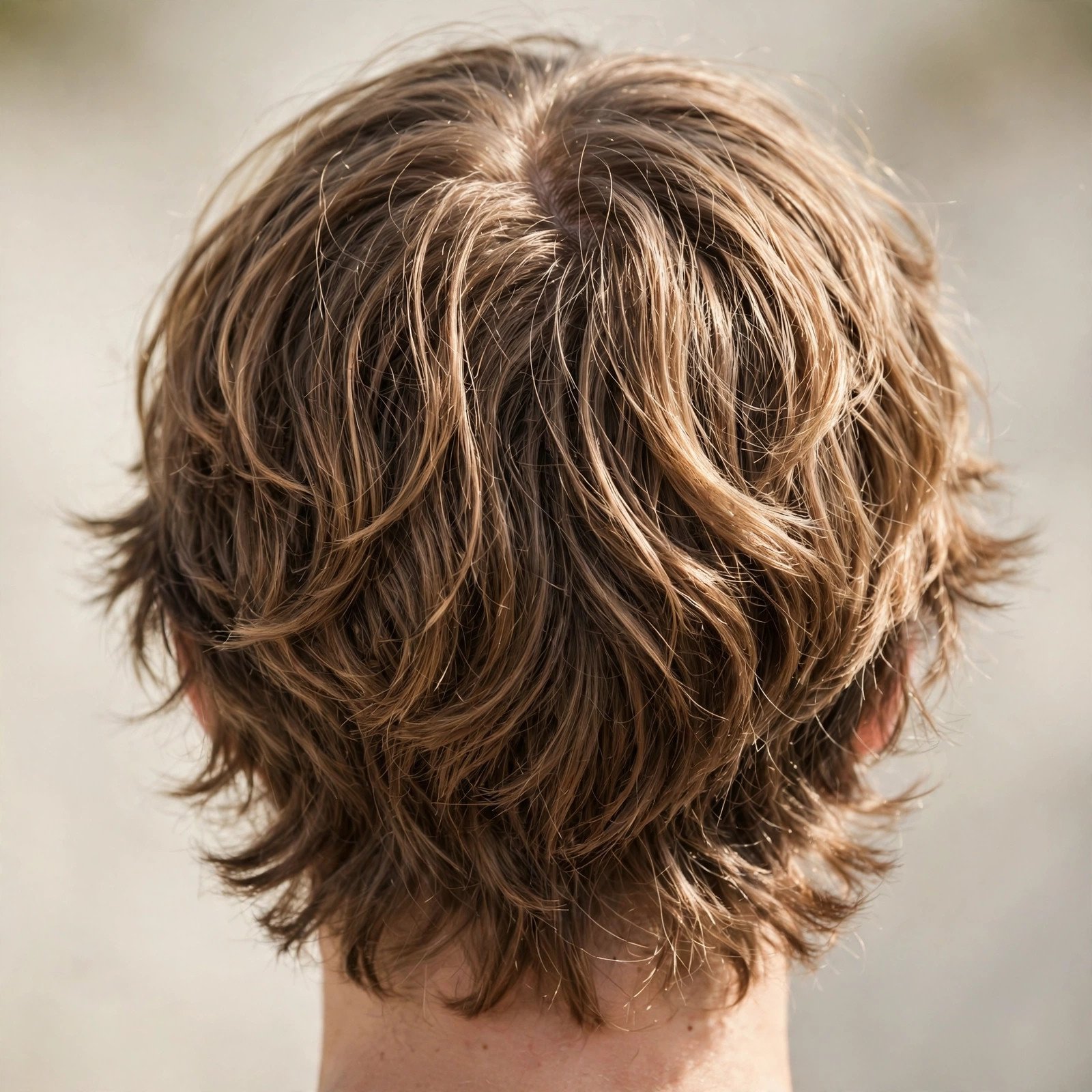 Soft Middle-Part Shag - boys hairstyle, back view