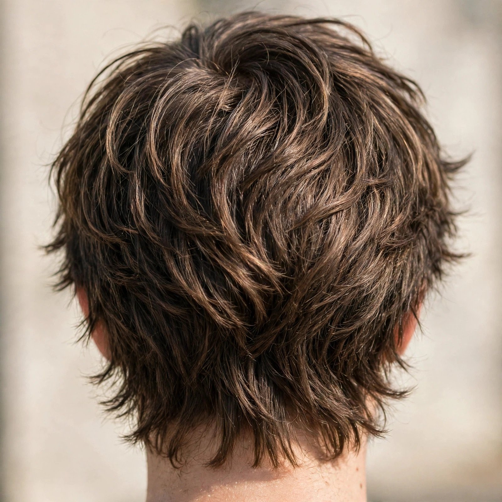 Soft Wolf Cut - boys hairstyle, back view