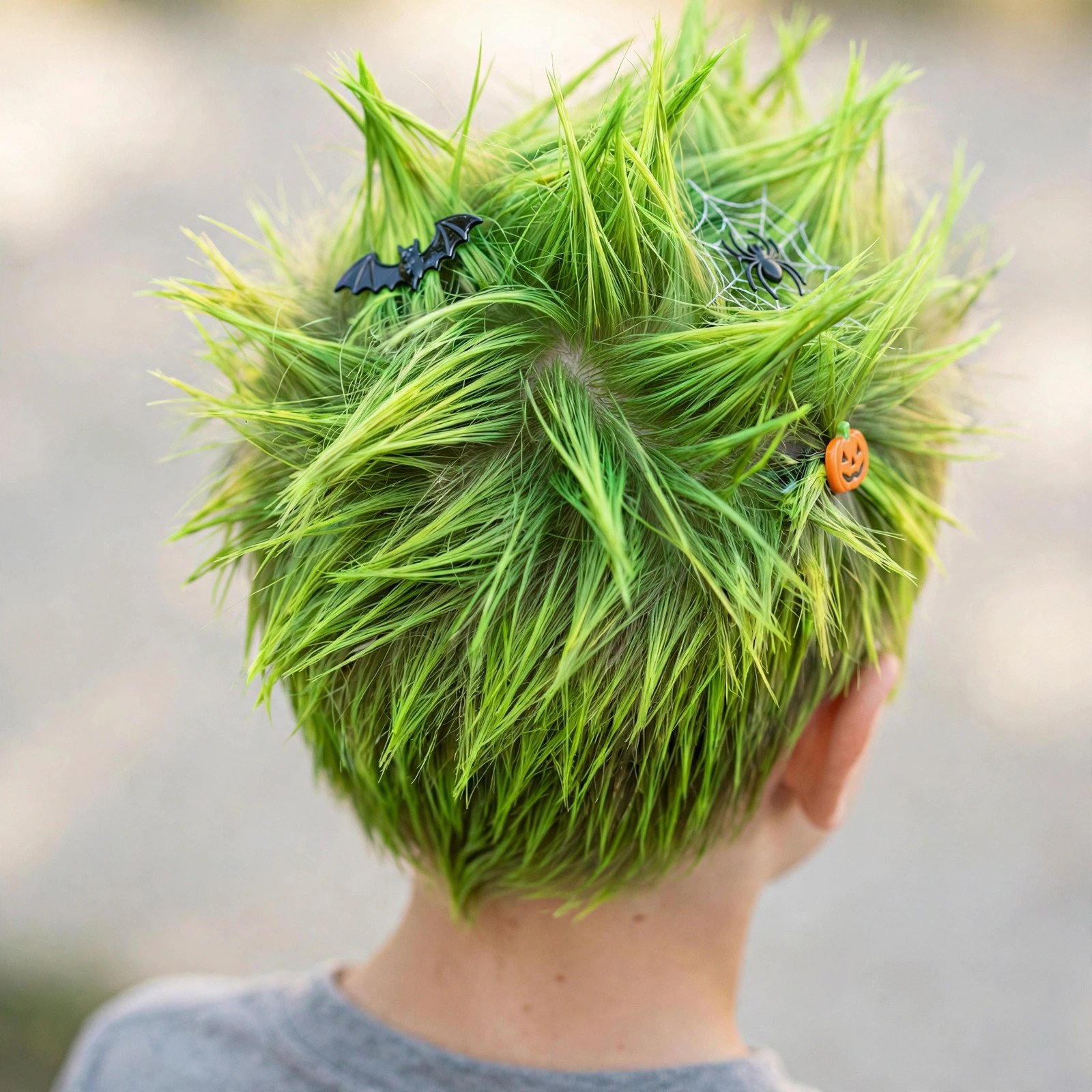 Spiky Neon Hair - boys hairstyle, back view