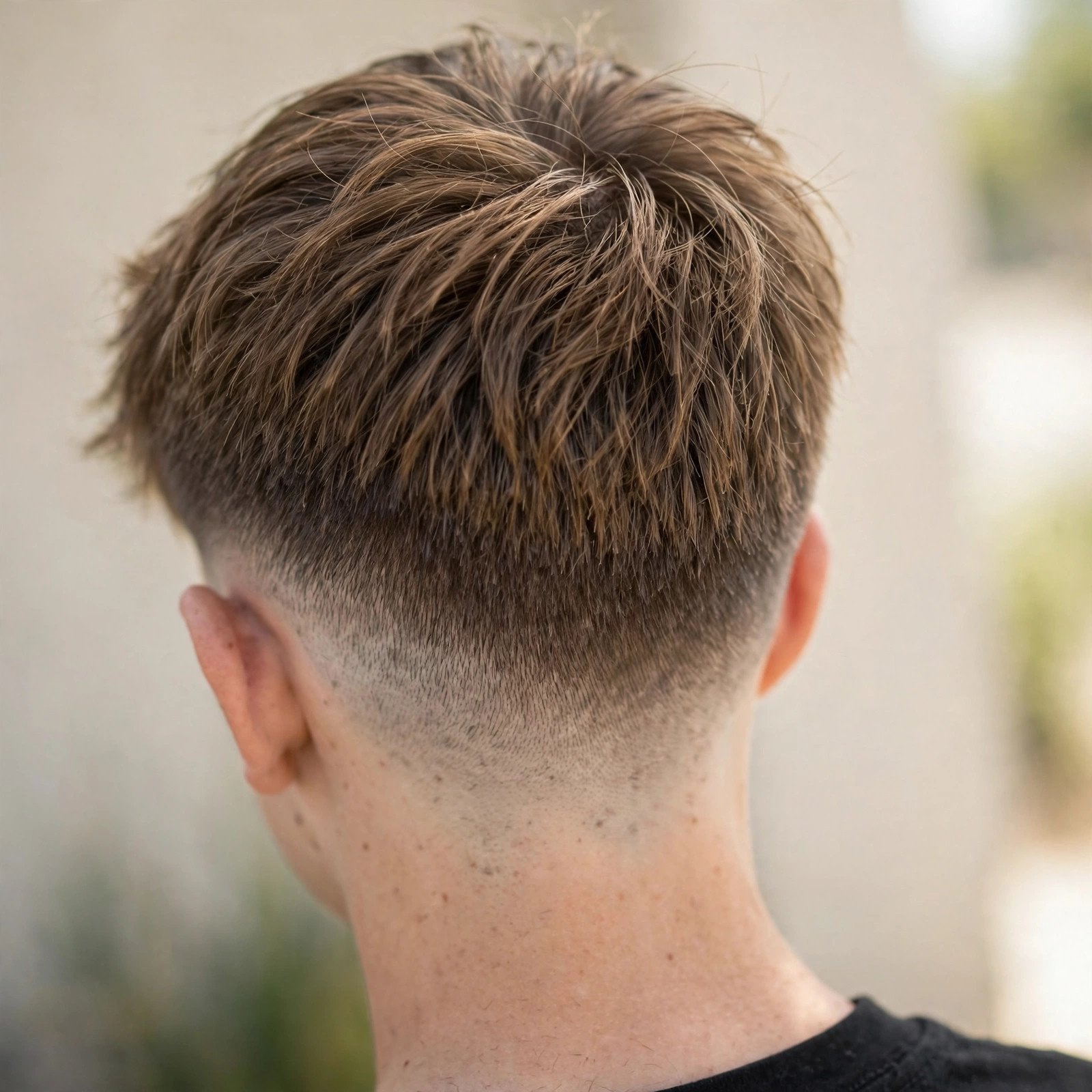 Taper Fade with Short Top - boys hairstyle, back view