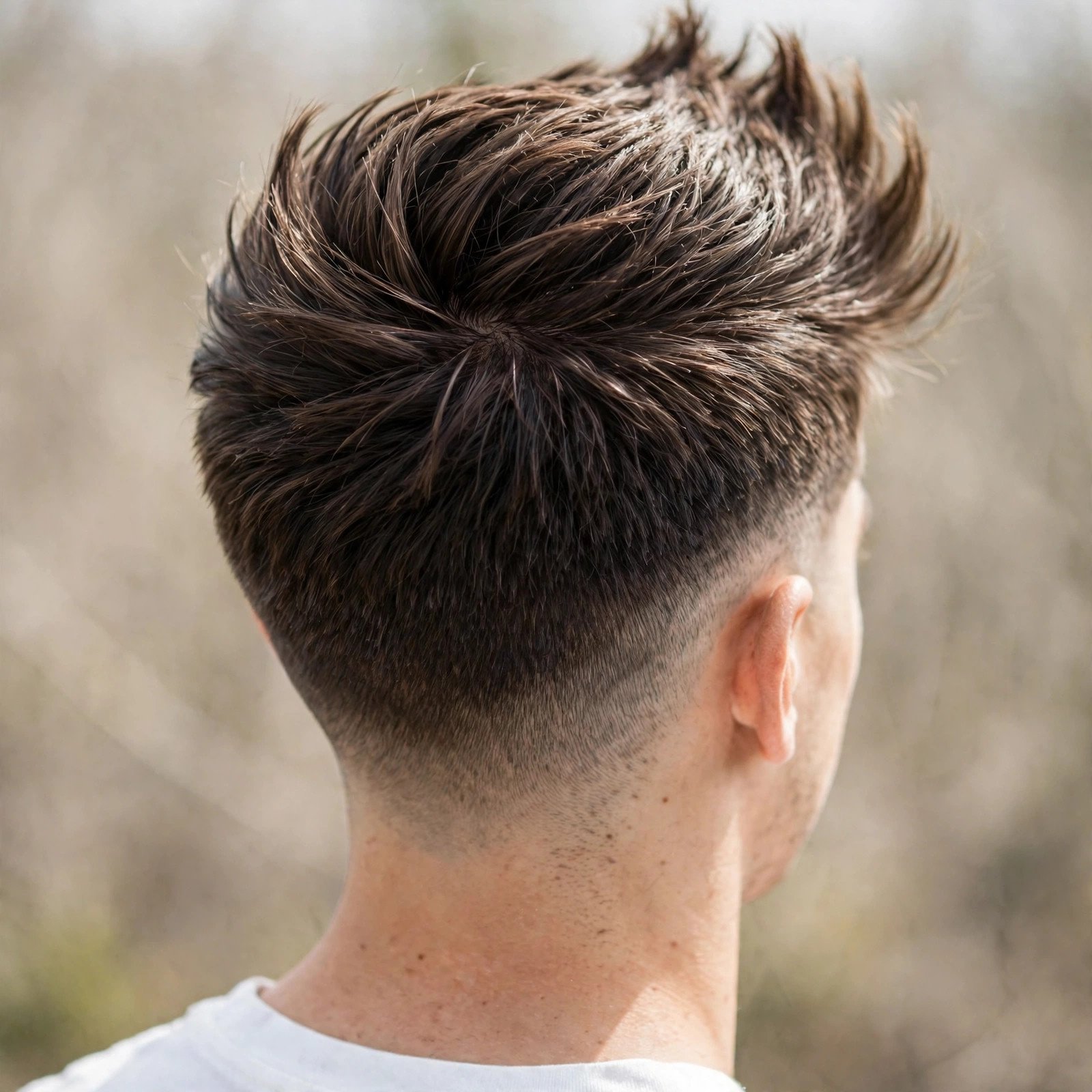 Back view of Tapered Brush-Up hairstyle for boys