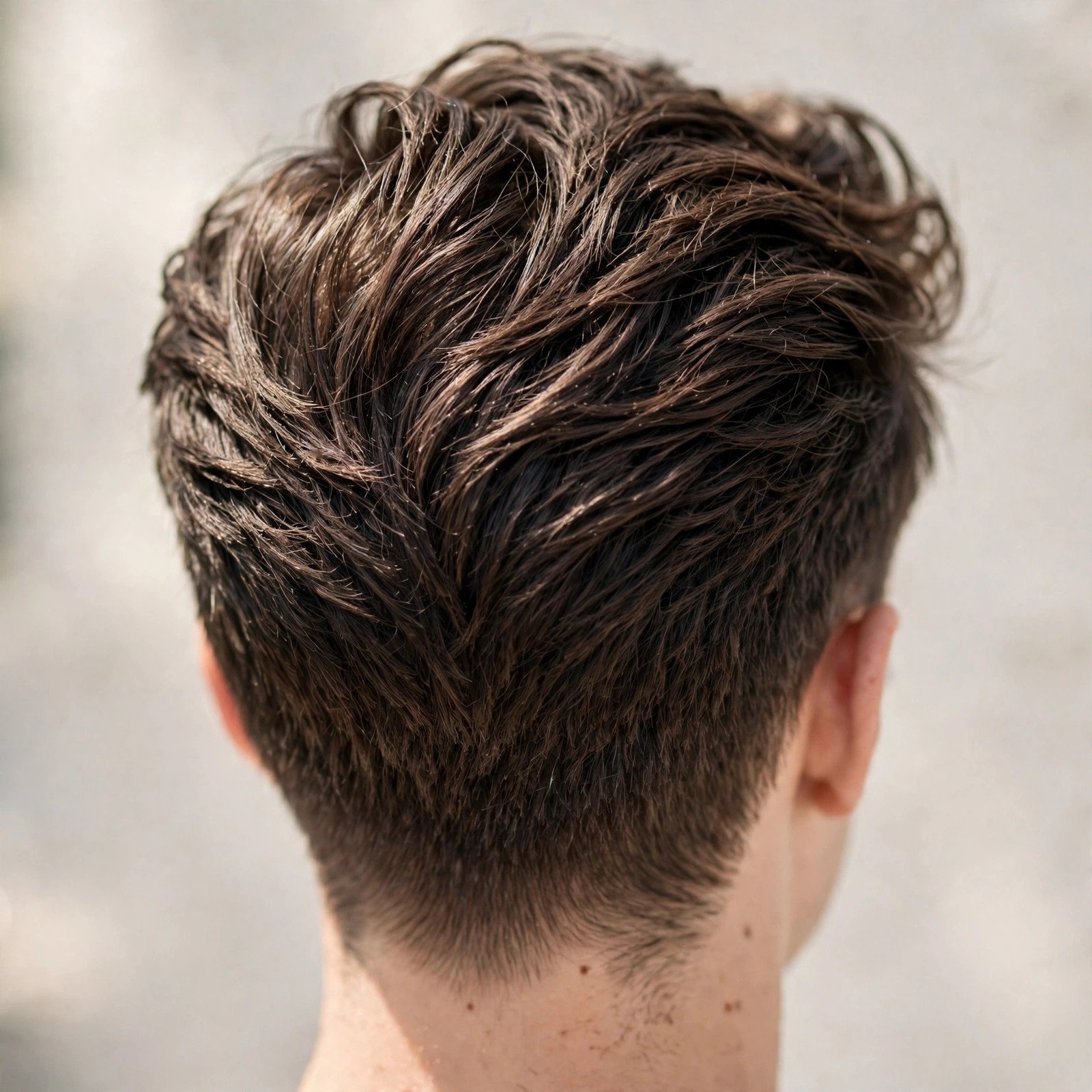 Textured Brush Back - boys hairstyle, back view