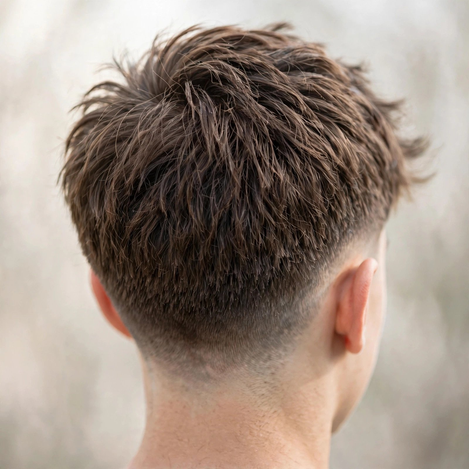 Textured Crop with Low Fade - boys hairstyle, back view