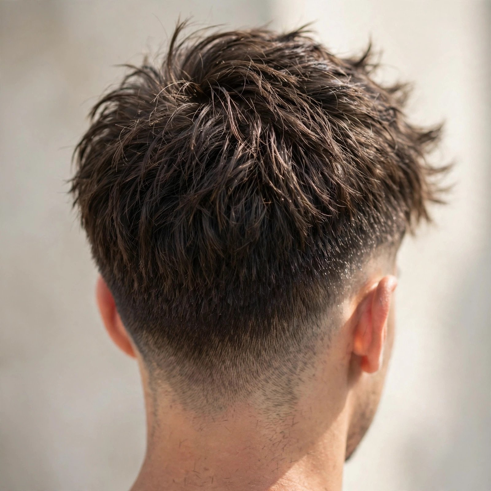 Textured Crop With Low Taper Fade - boys hairstyle, back view