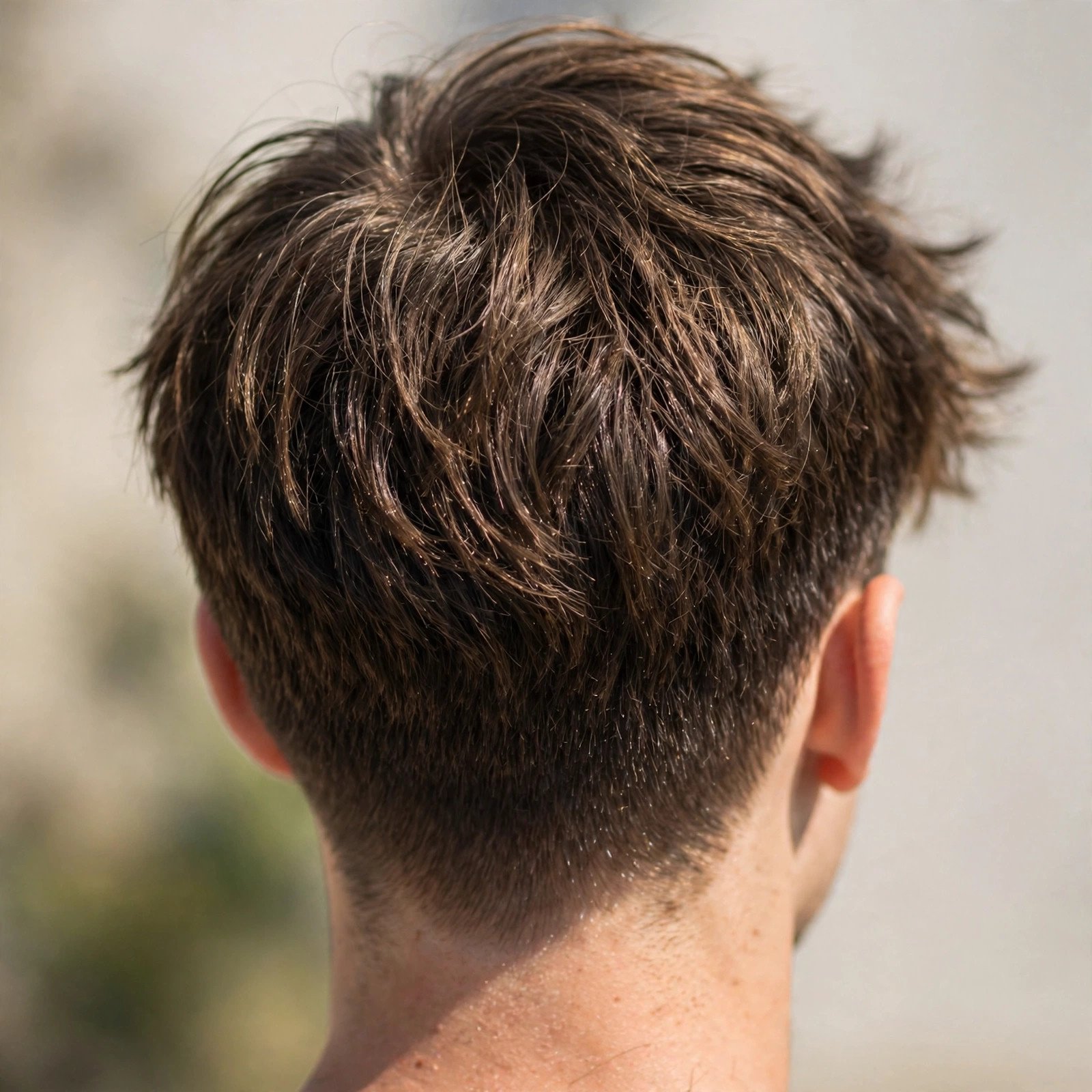 Textured Fringe With Low Taper - boys hairstyle, back view