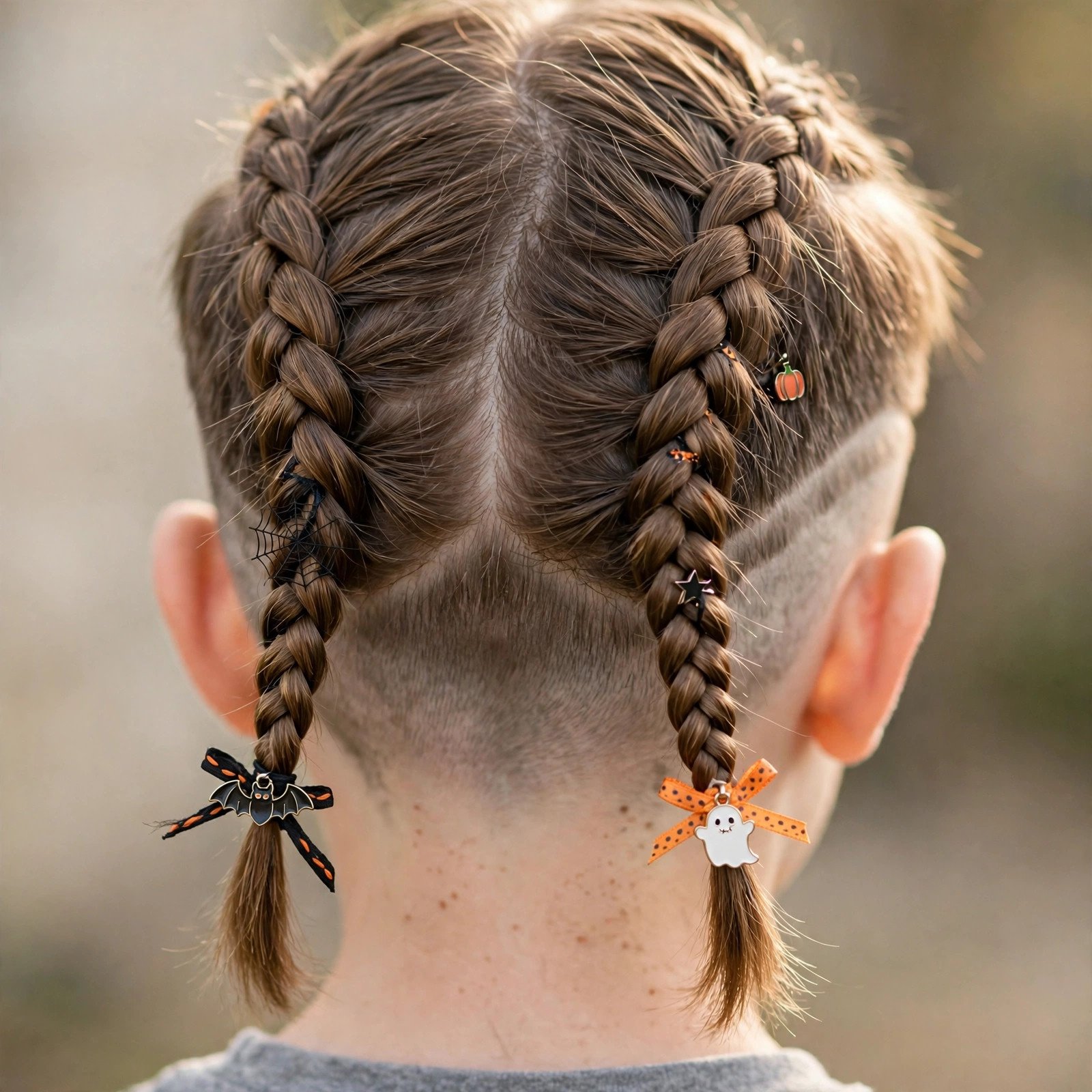 Two Braids with Undercut - boys hairstyle, back view
