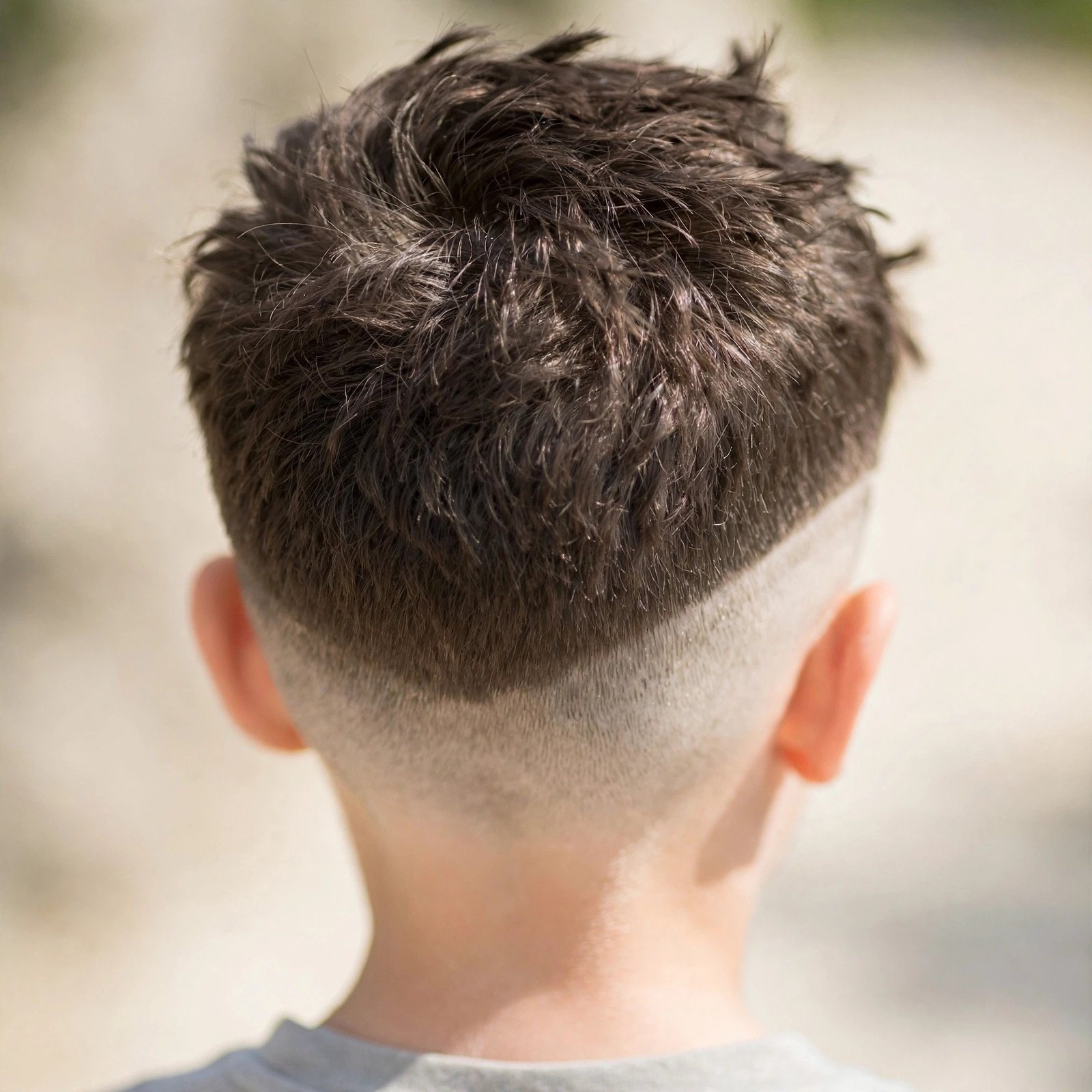 Back view of Undercut with Short Top hairstyle for boys
