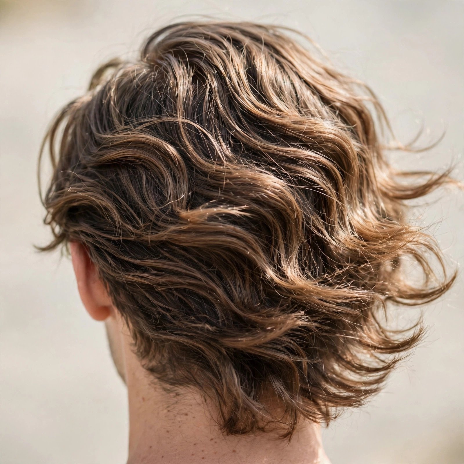Wavy Bro Flow - boys hairstyle, back view