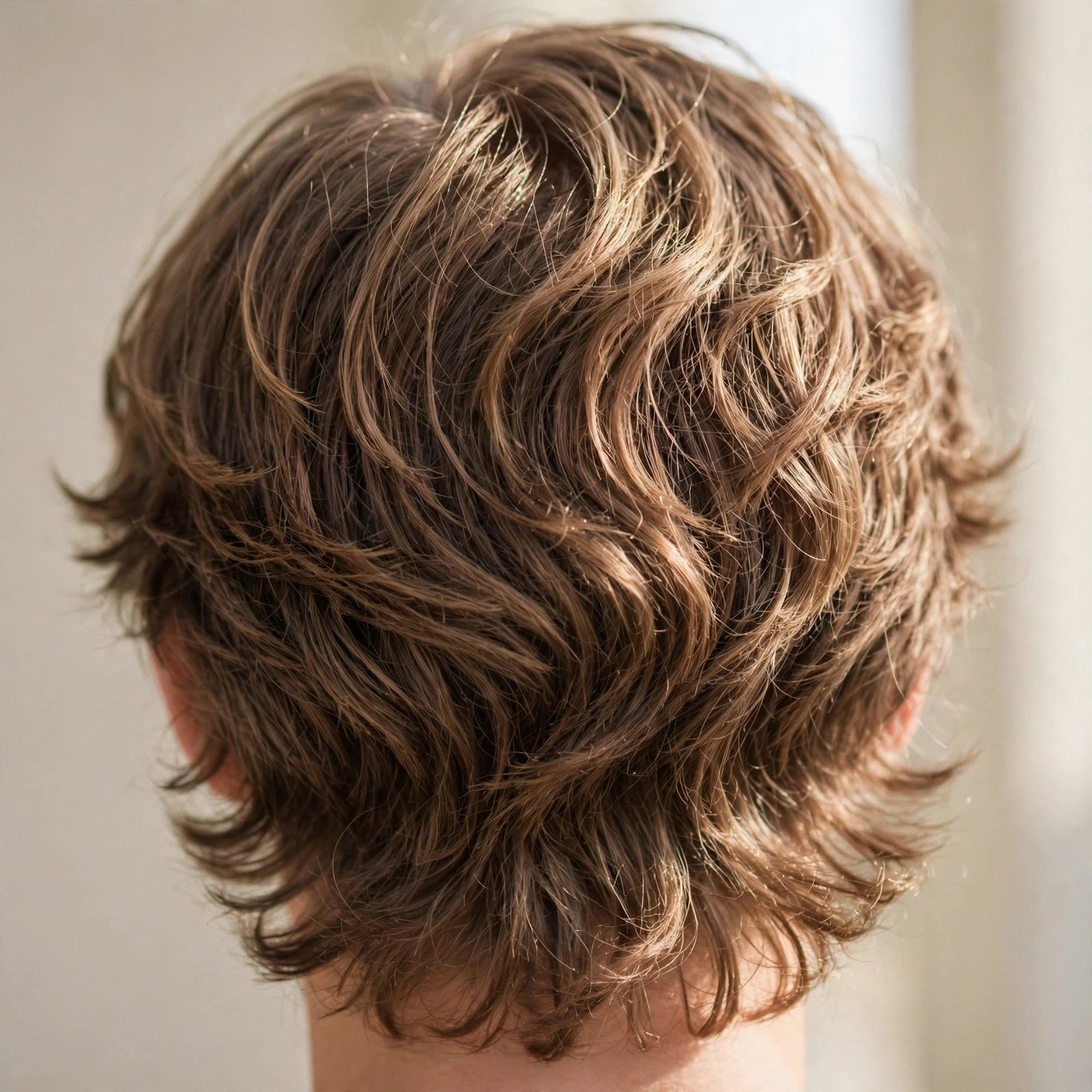 Wavy Soft Fringe - boys hairstyle, back view