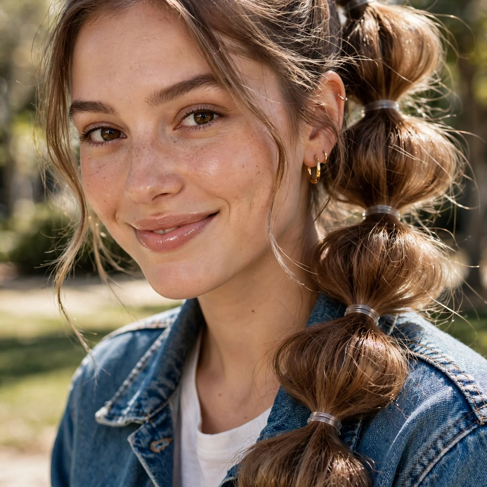 25 No Heat Hairstyles for Women That Look Styled Without Any Tools: Bubble Ponytail