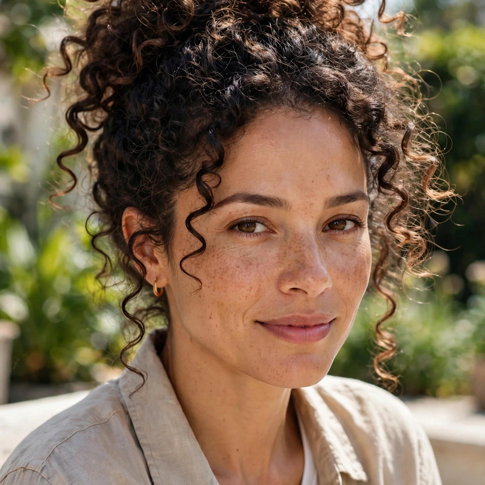 25 No Heat Hairstyles for Women That Look Styled Without Any Tools: Pineapple Updo for Curly Hair
