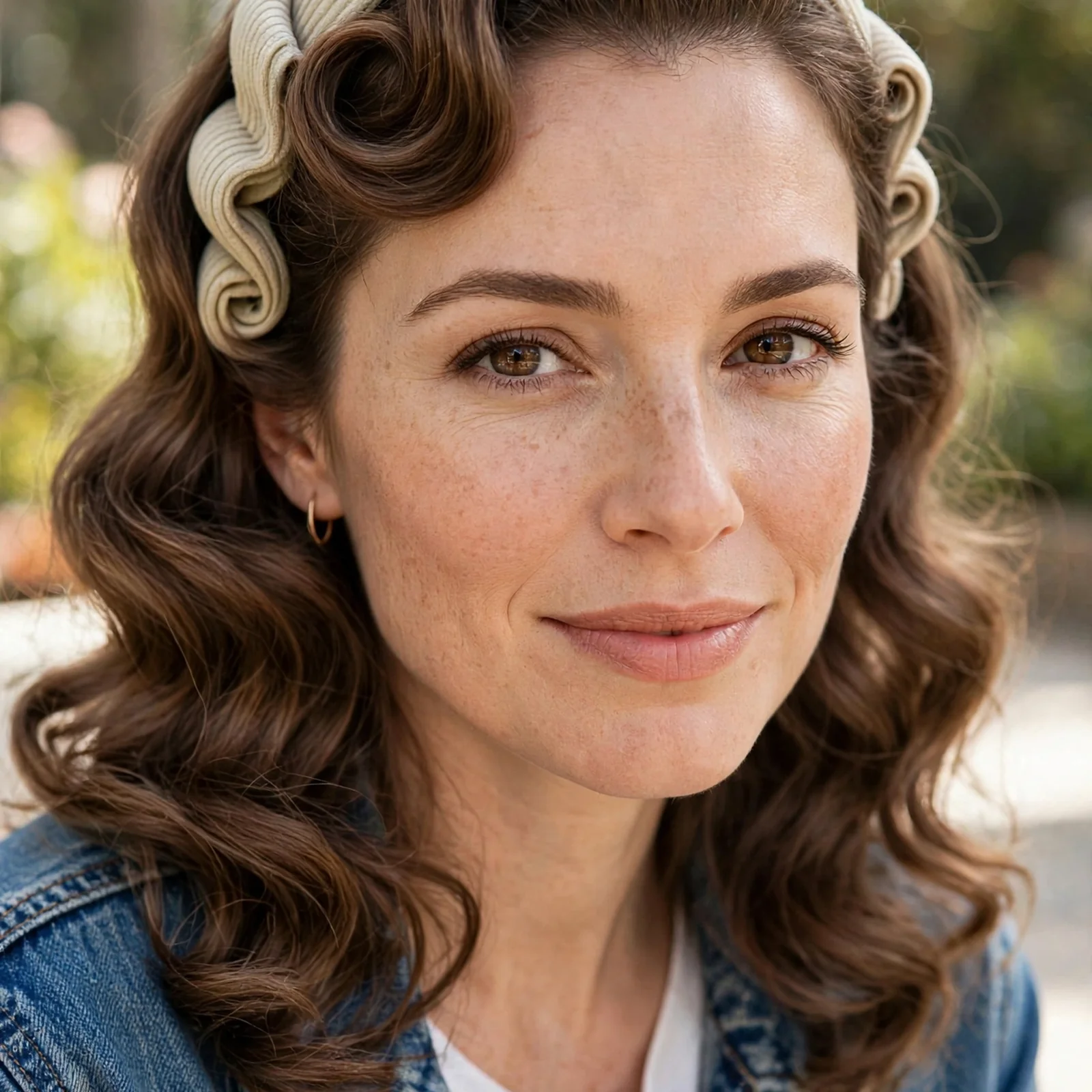 25 No Heat Hairstyles for Women That Look Styled Without Any Tools: Rolled Headband Waves