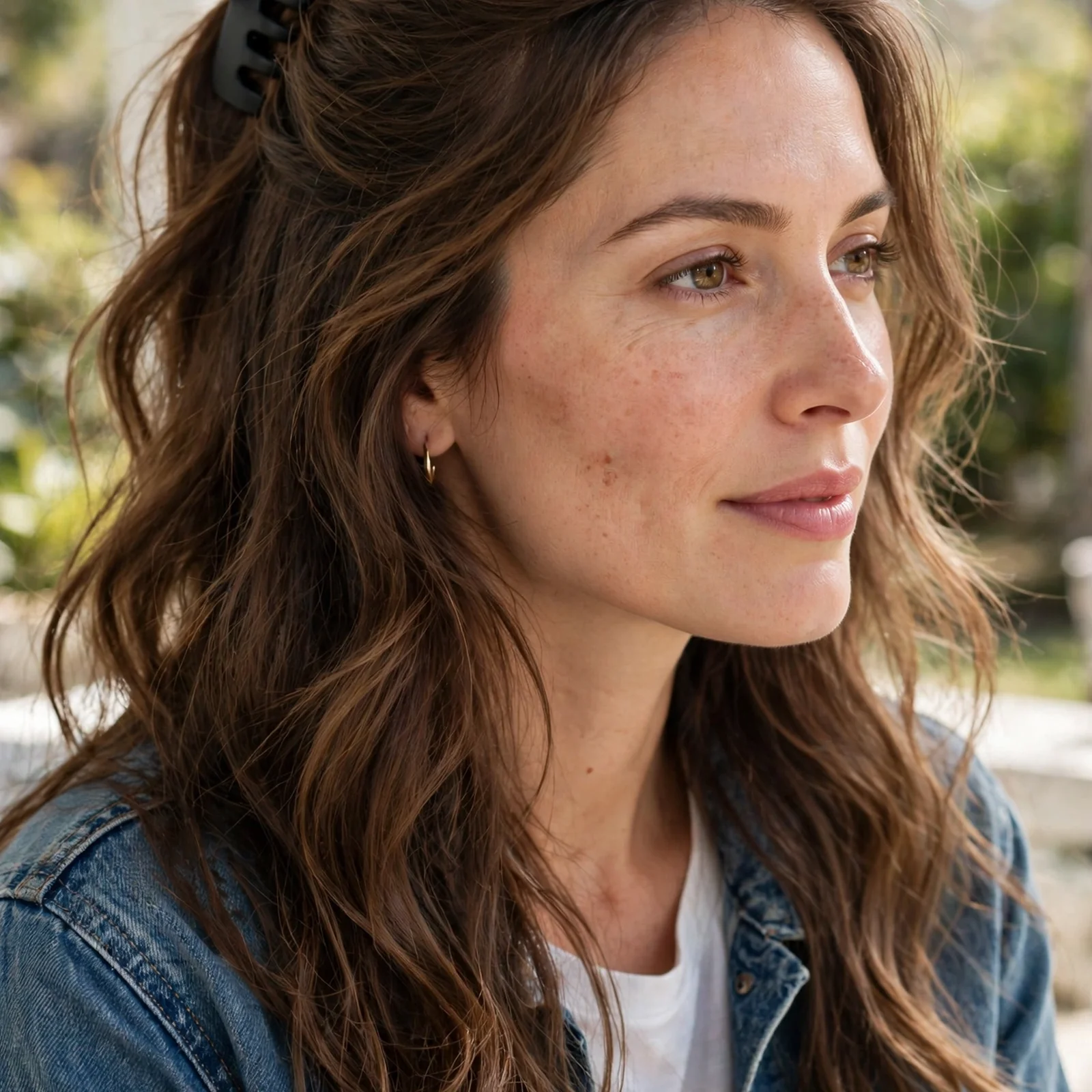 25 No Heat Hairstyles for Women That Look Styled Without Any Tools: Half-Up Claw Clip Style