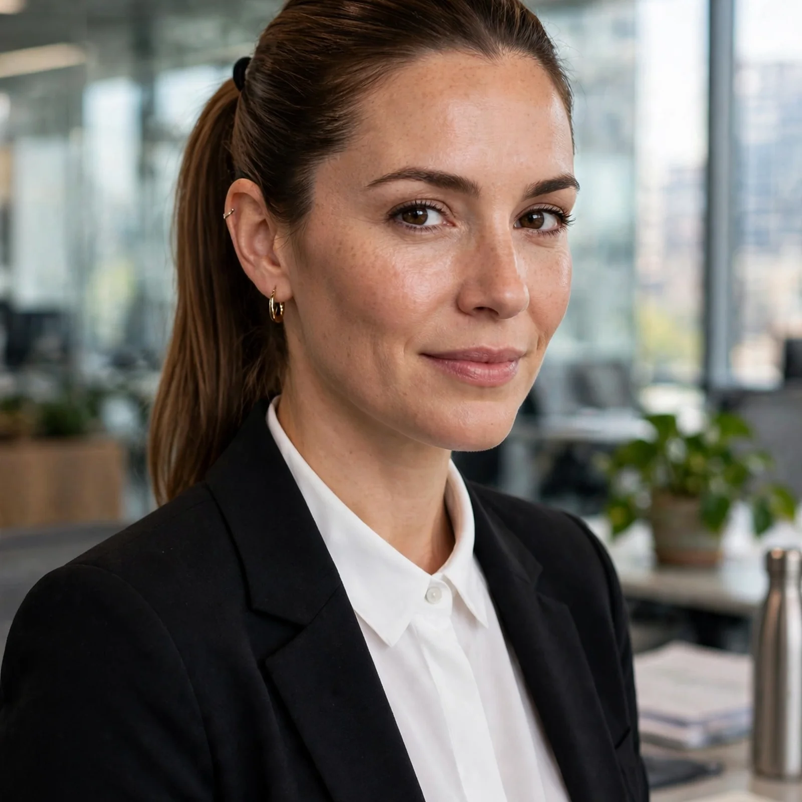 20 Office Hairstyles for Women That Stay Fresh After Sweating in Summer: Mid-Level Office Ponytail