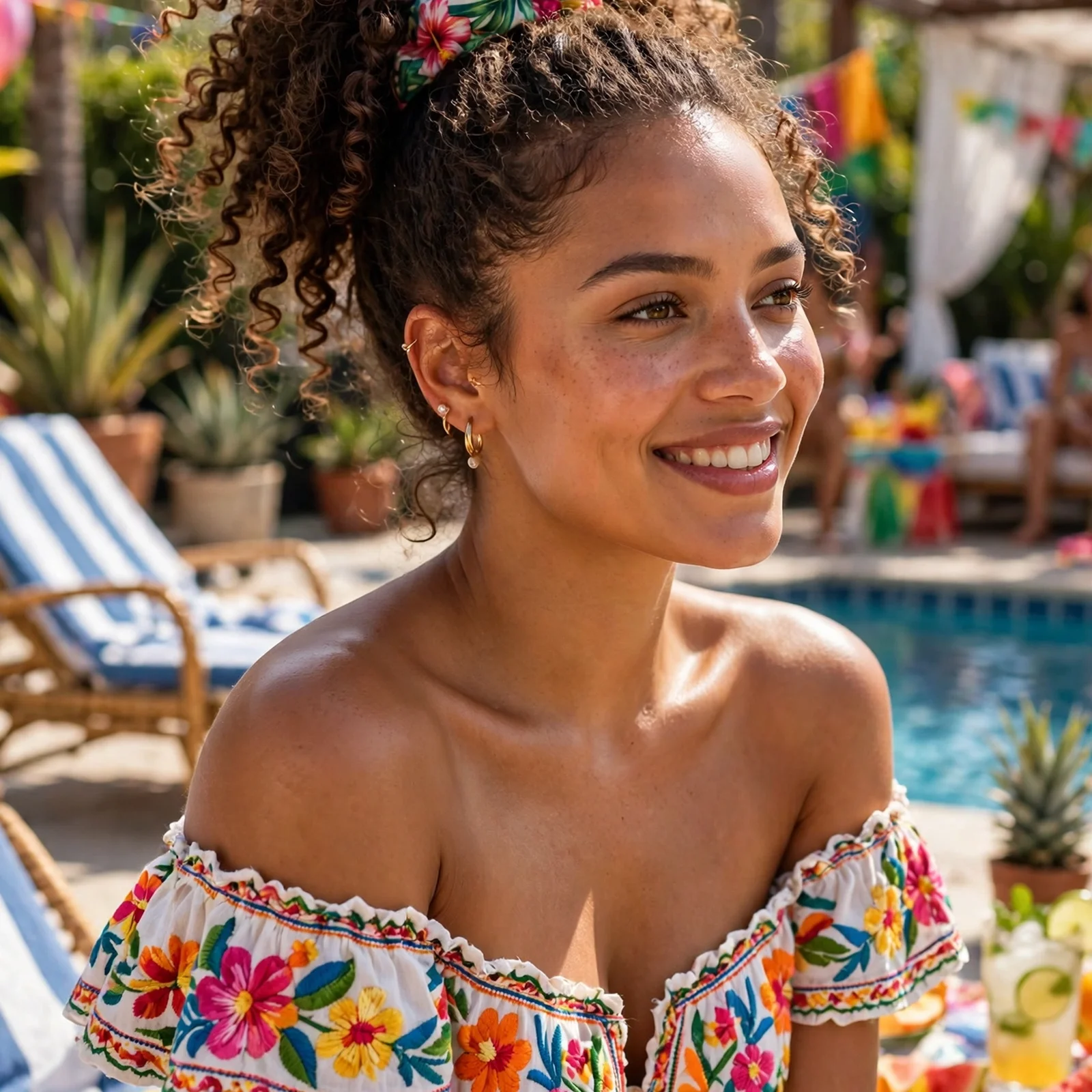 25 Outdoor Party Hairstyles for Women In Summer That Survive Wind & Humidity: Textured High Ponytail