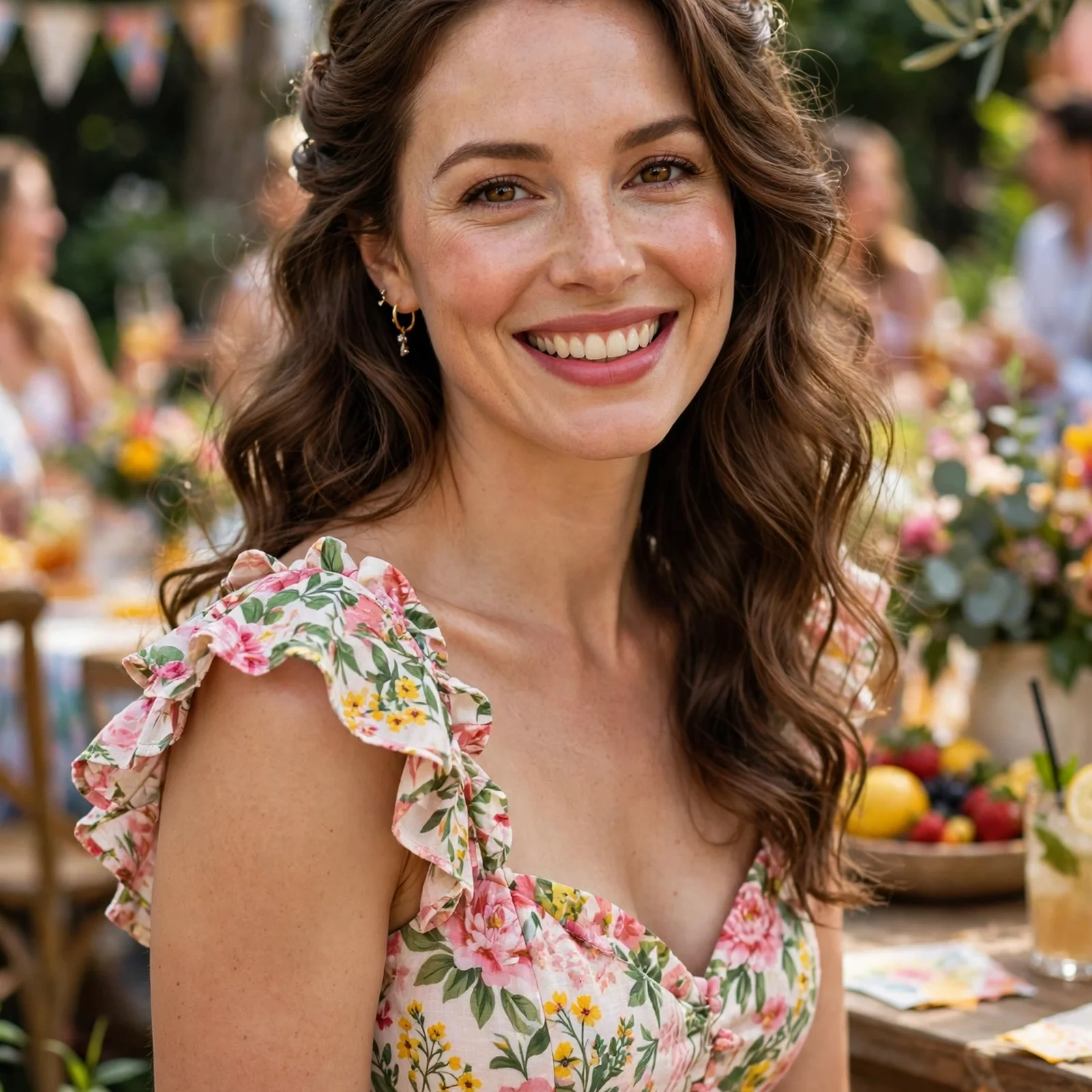 25 Outdoor Party Hairstyles for Women In Summer That Survive Wind & Humidity: Soft Waves with Hidden Pins