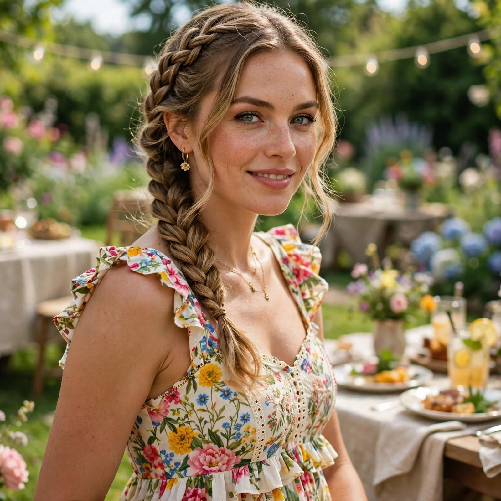 25 Outdoor Party Hairstyles for Women In Summer That Survive Wind & Humidity: Side Dutch Braid