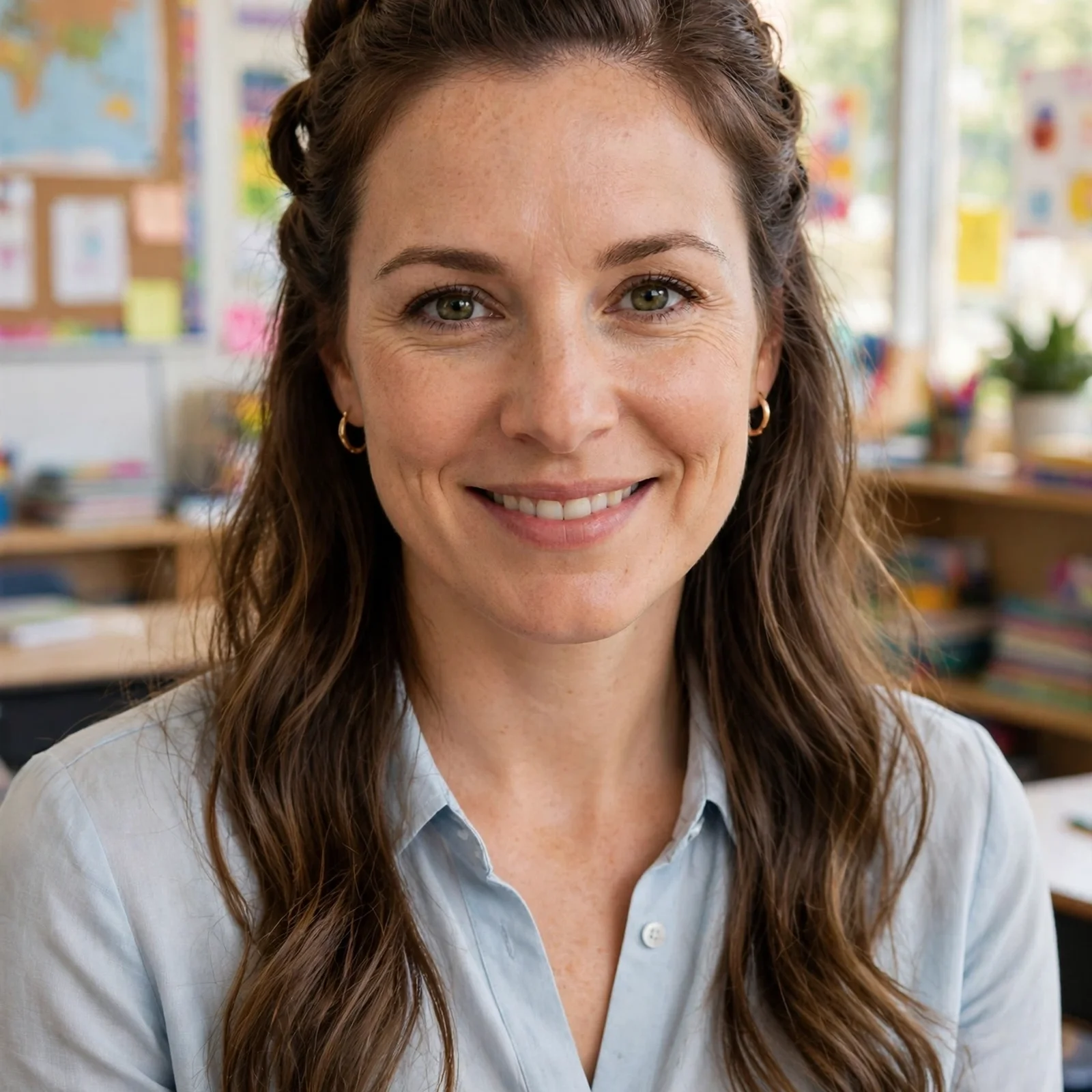 10 Professional Hairstyles for Teachers: Half-Up Half-Down Twist