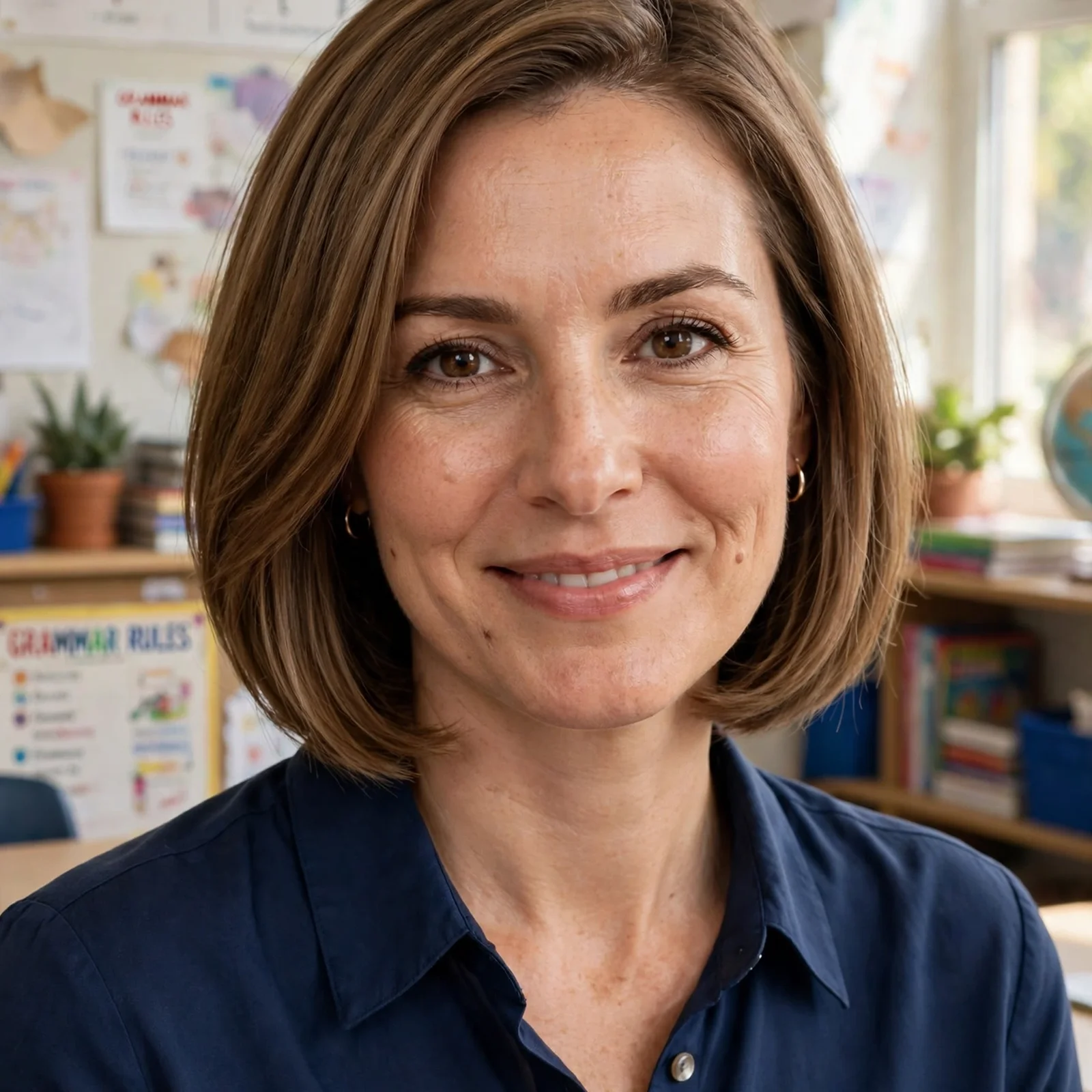 10 Professional Hairstyles for Teachers: Shoulder-Length Bob with Side Part