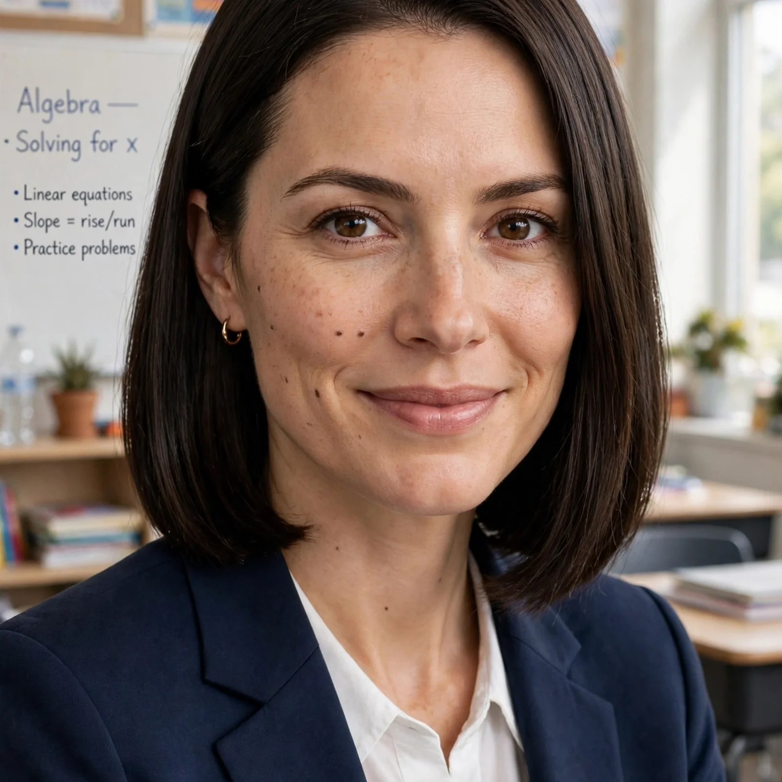 10 Professional Hairstyles for Teachers: Straight Lob with Middle Part