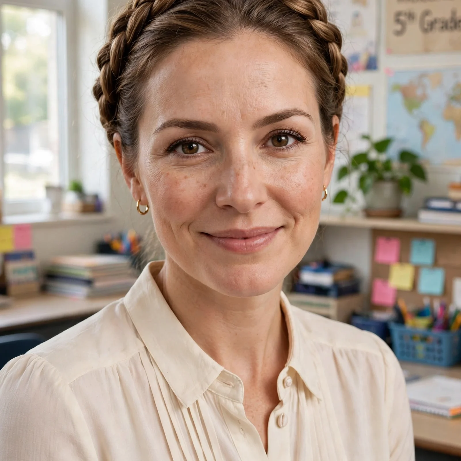 10 Professional Hairstyles for Teachers: Crown Braid