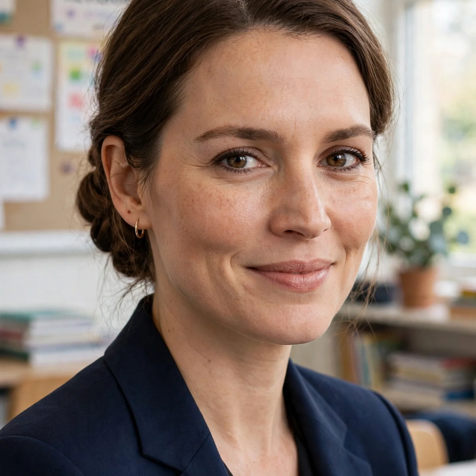 10 Professional Hairstyles for Teachers: Low Chignon with Side Part