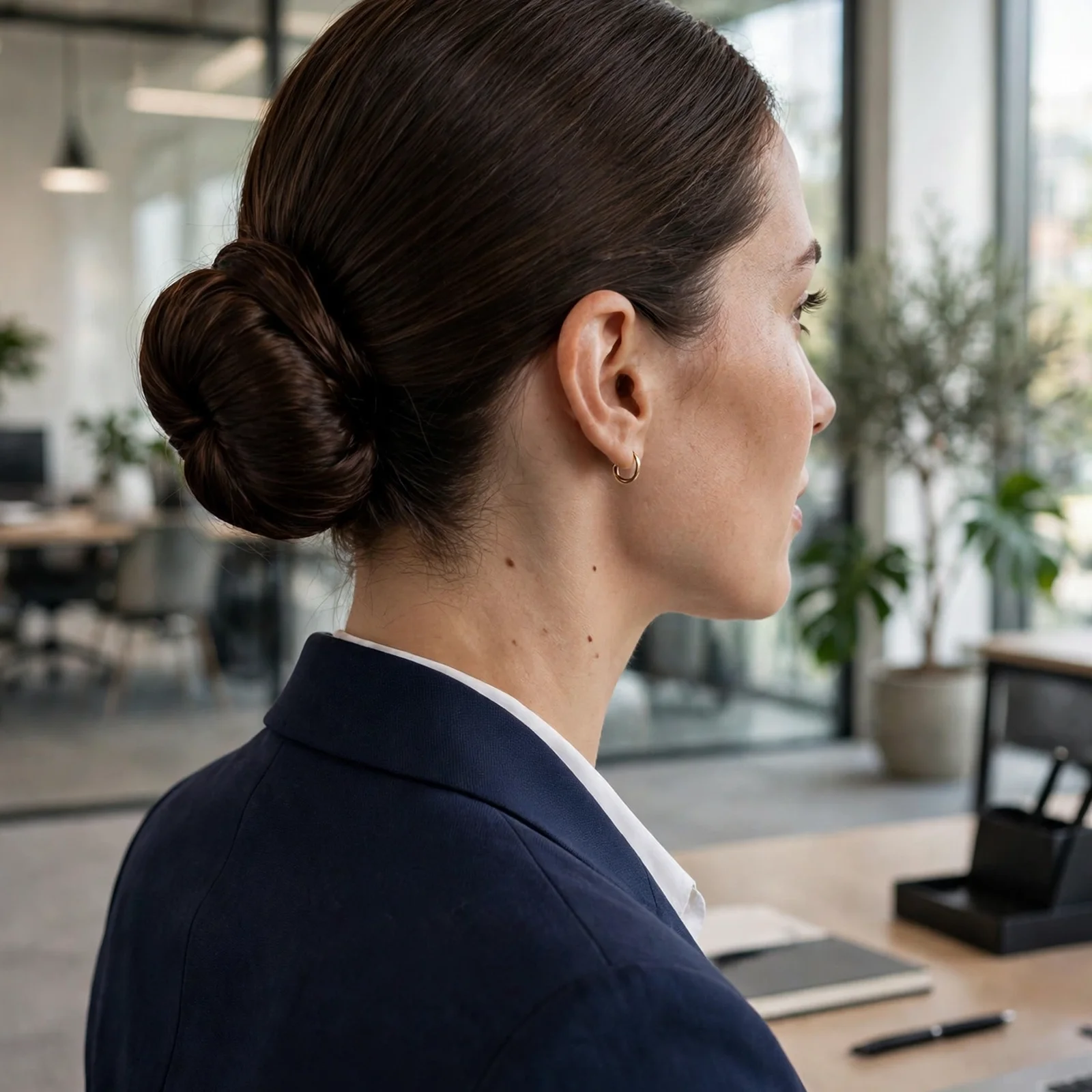 20 Professional Hairstyles for Women That Look Polished & Powerful in 2026: Sleek Low Bun