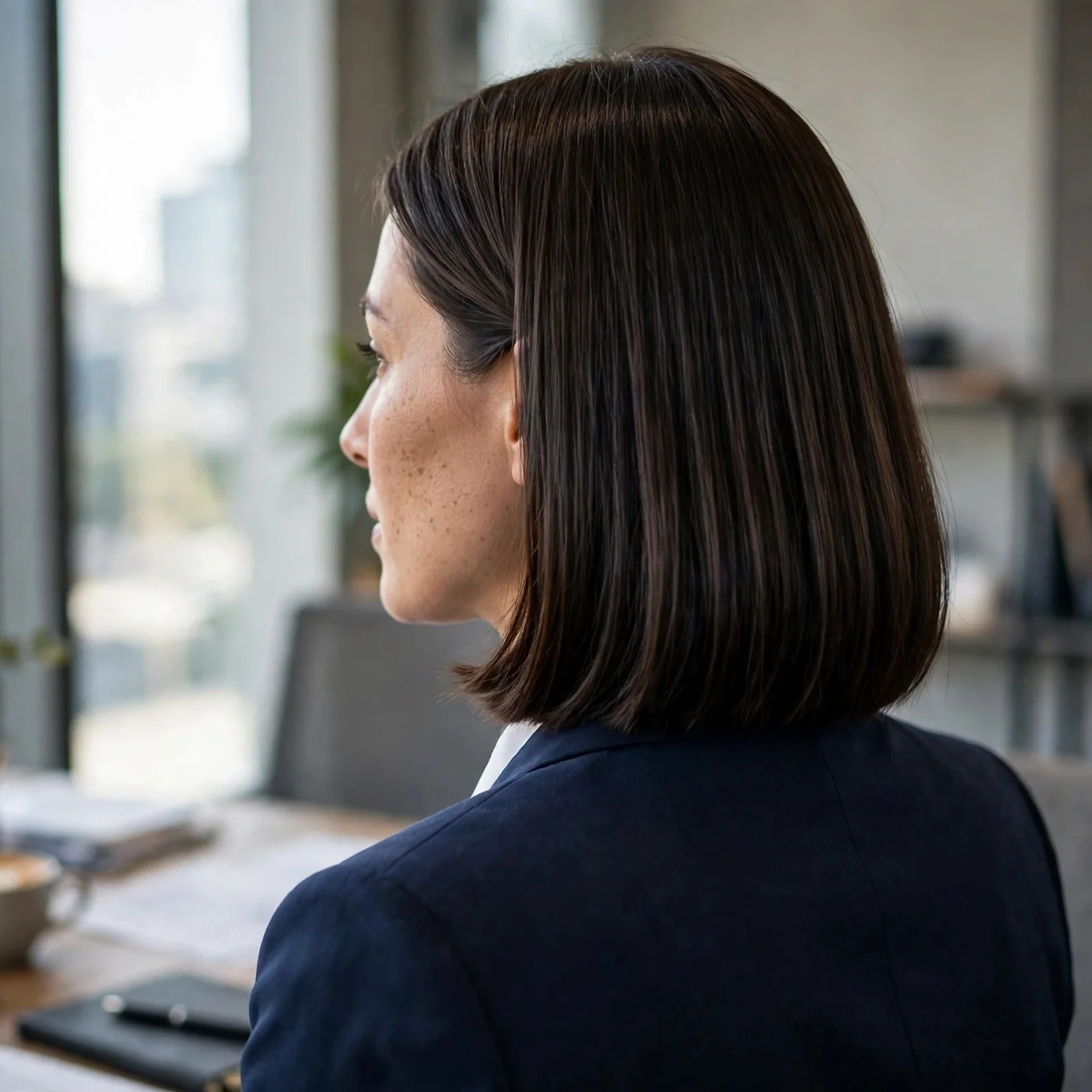 20 Professional Hairstyles for Women That Look Polished & Powerful in 2026: Straight Shoulder-Length Bob