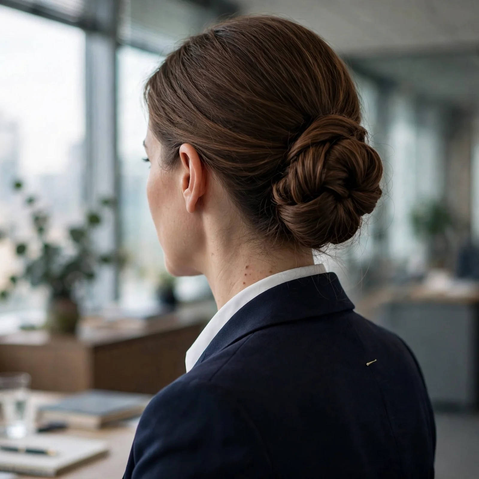 20 Professional Hairstyles for Women That Look Polished & Powerful in 2026: Low Chignon