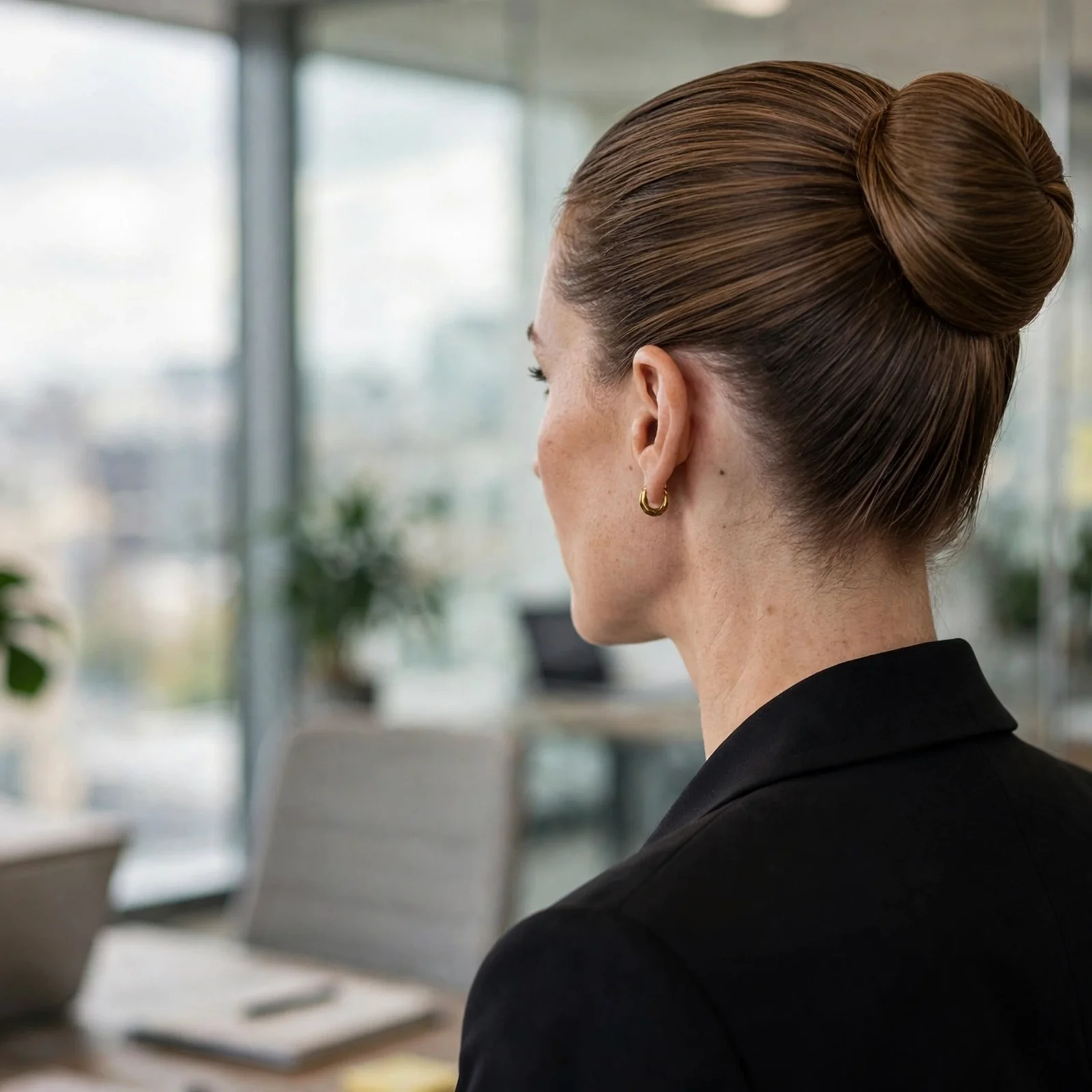 20 Professional Hairstyles for Women That Look Polished & Powerful in 2026: Sleek Top Knot