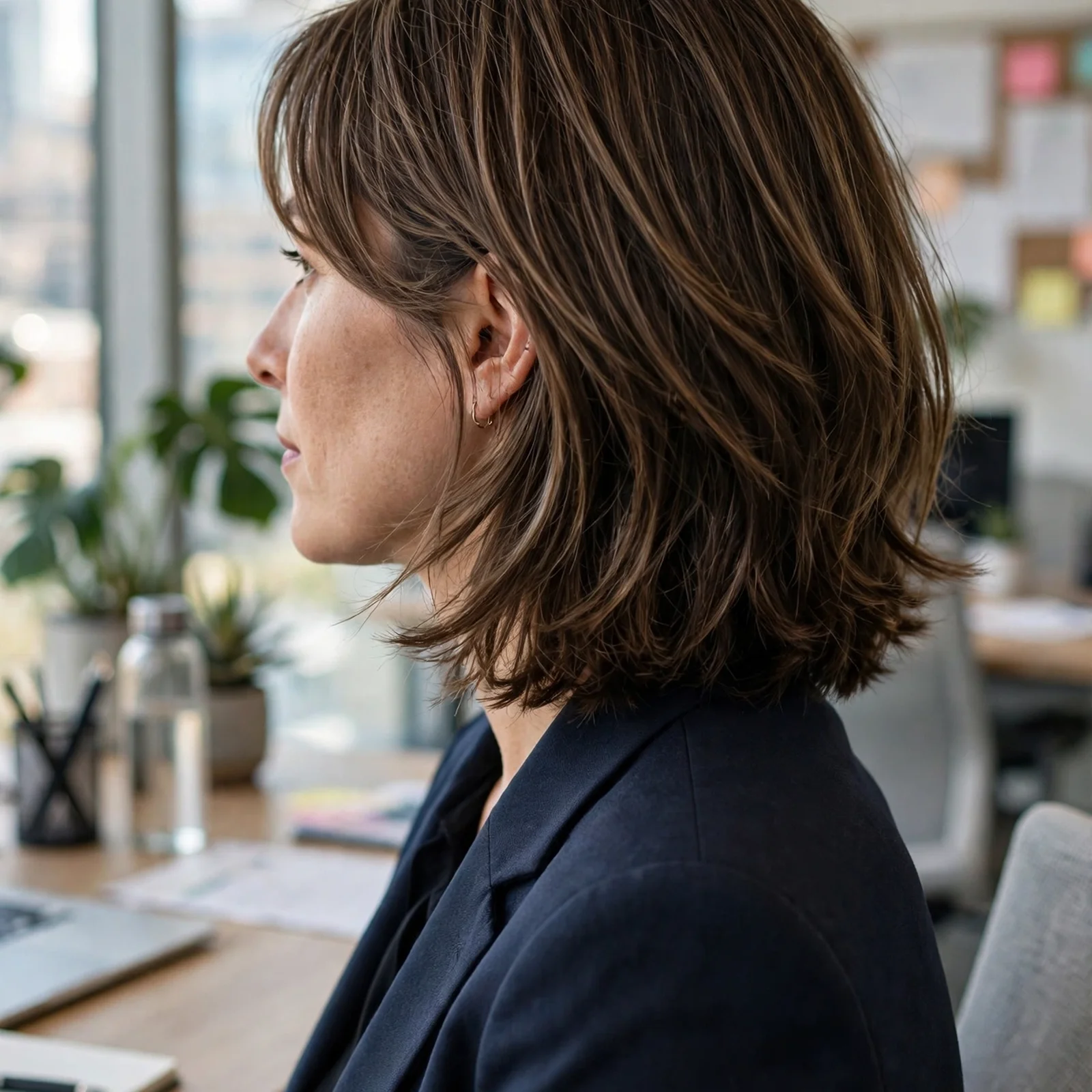 20 Professional Hairstyles for Women That Look Polished & Powerful in 2026: Layered Lob